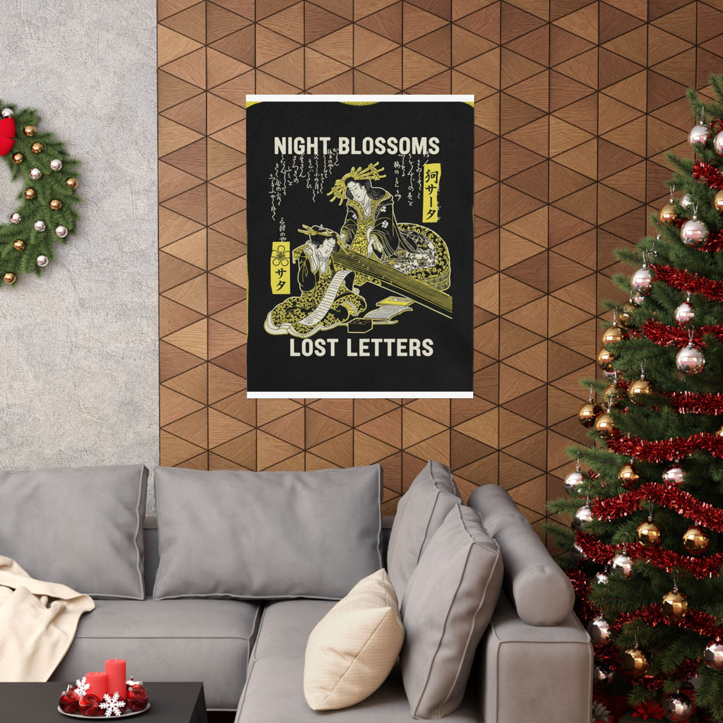 Streetwear Collage — Two Courtesans, One Playing A Koto (Harp) And The Other Reading A Letter — Matte Poster