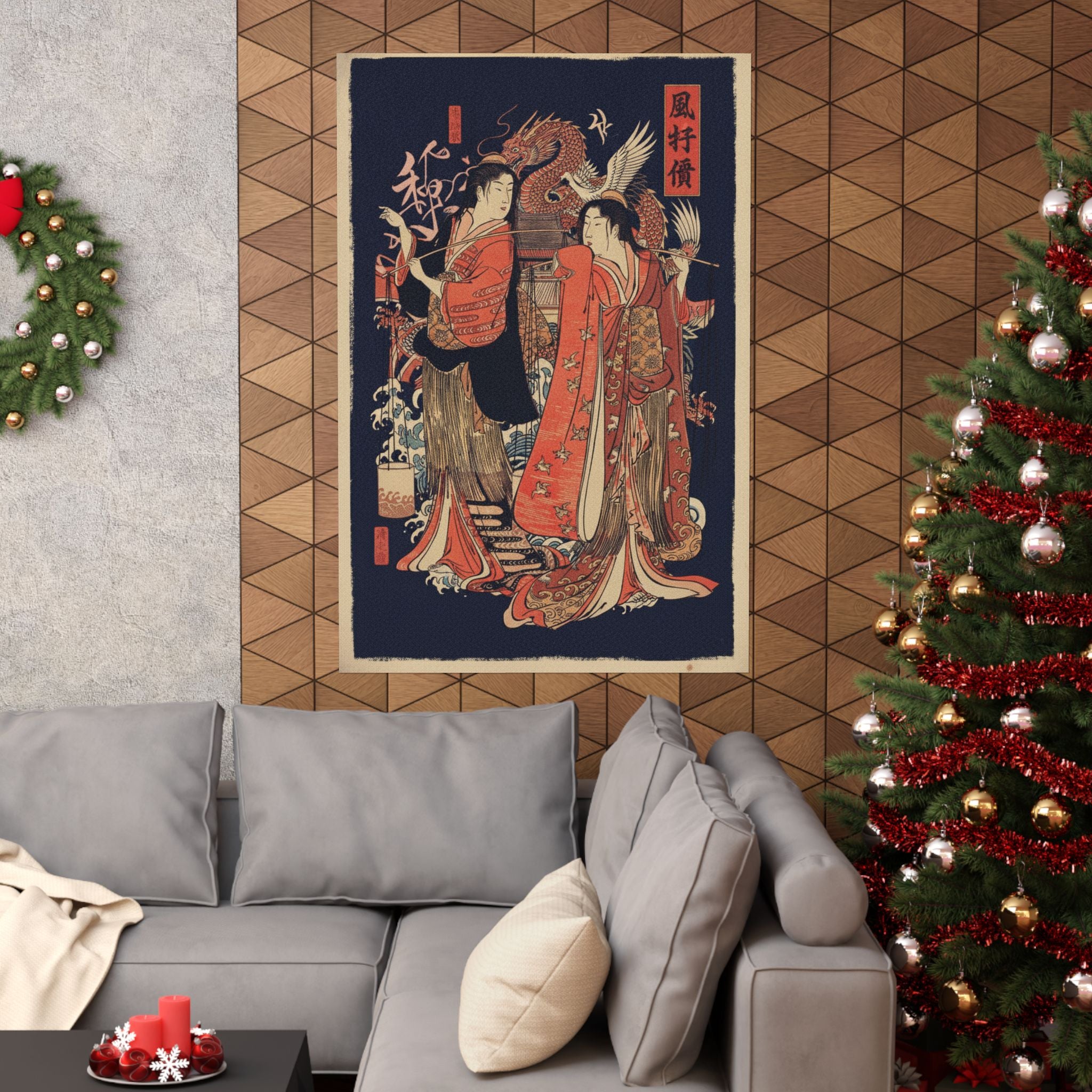 Japanese Street — The Dance Of The Beach Maidens From The Series Brocade Of The East — Matte Poster