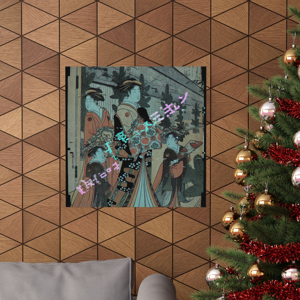 Glitch Culture — Two Oiran With Two Female Attendants In The Yoshiwara — Matte Poster