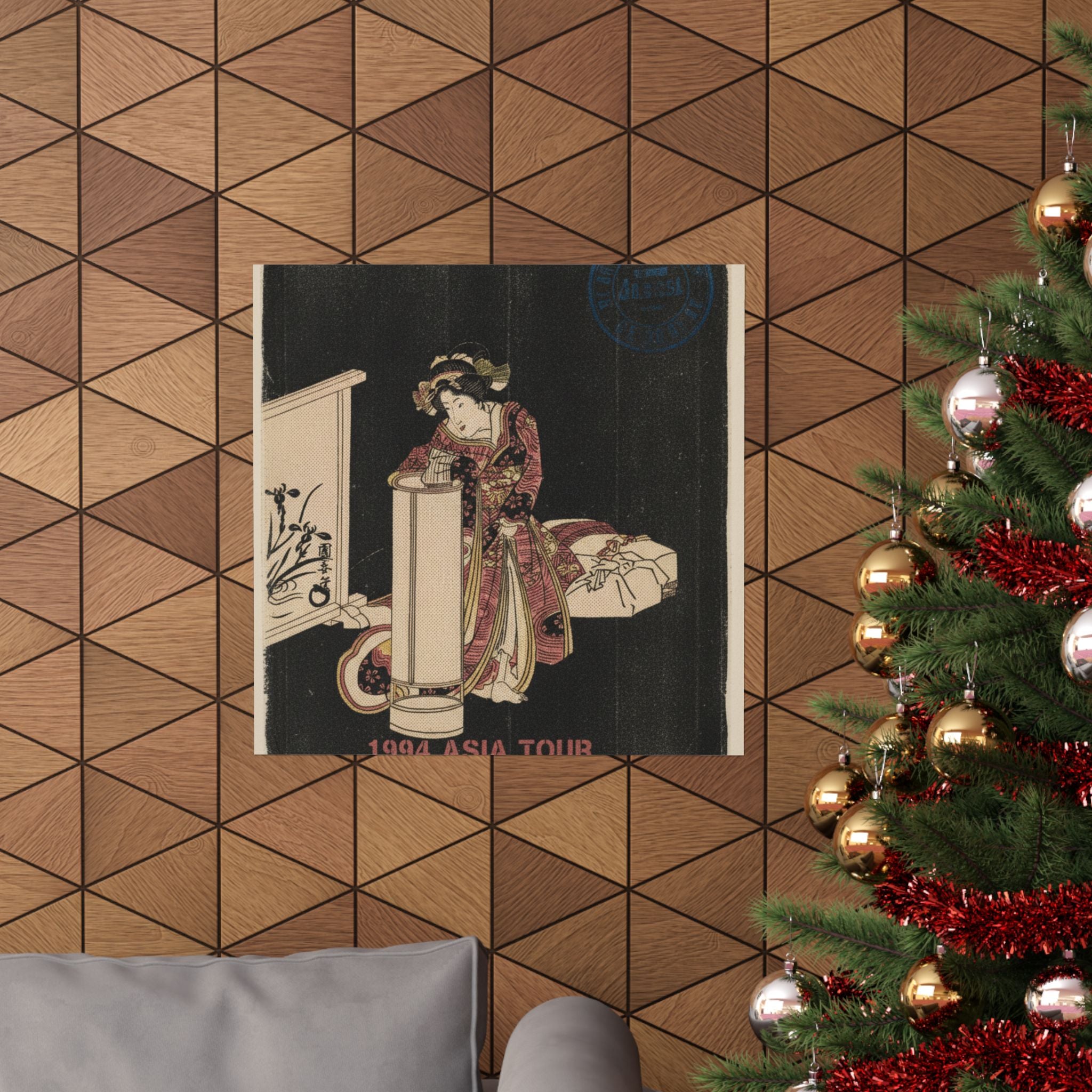 Vintage Bootleg — Young Woman Leaning Over A Tall Lamp — Matte Poster