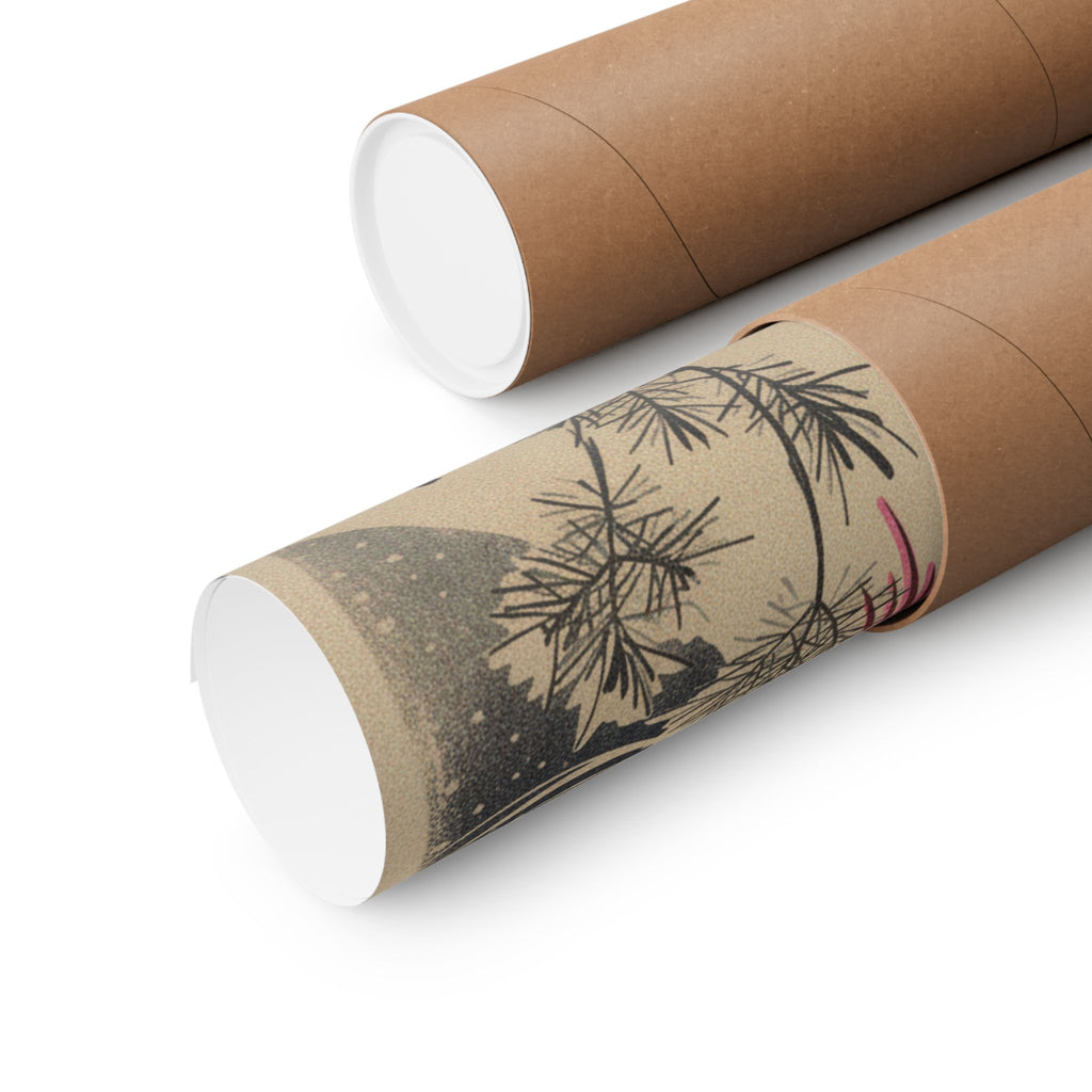 Japanese Street — Golden Pheasant And Pine Shoots In Snow — Matte Poster