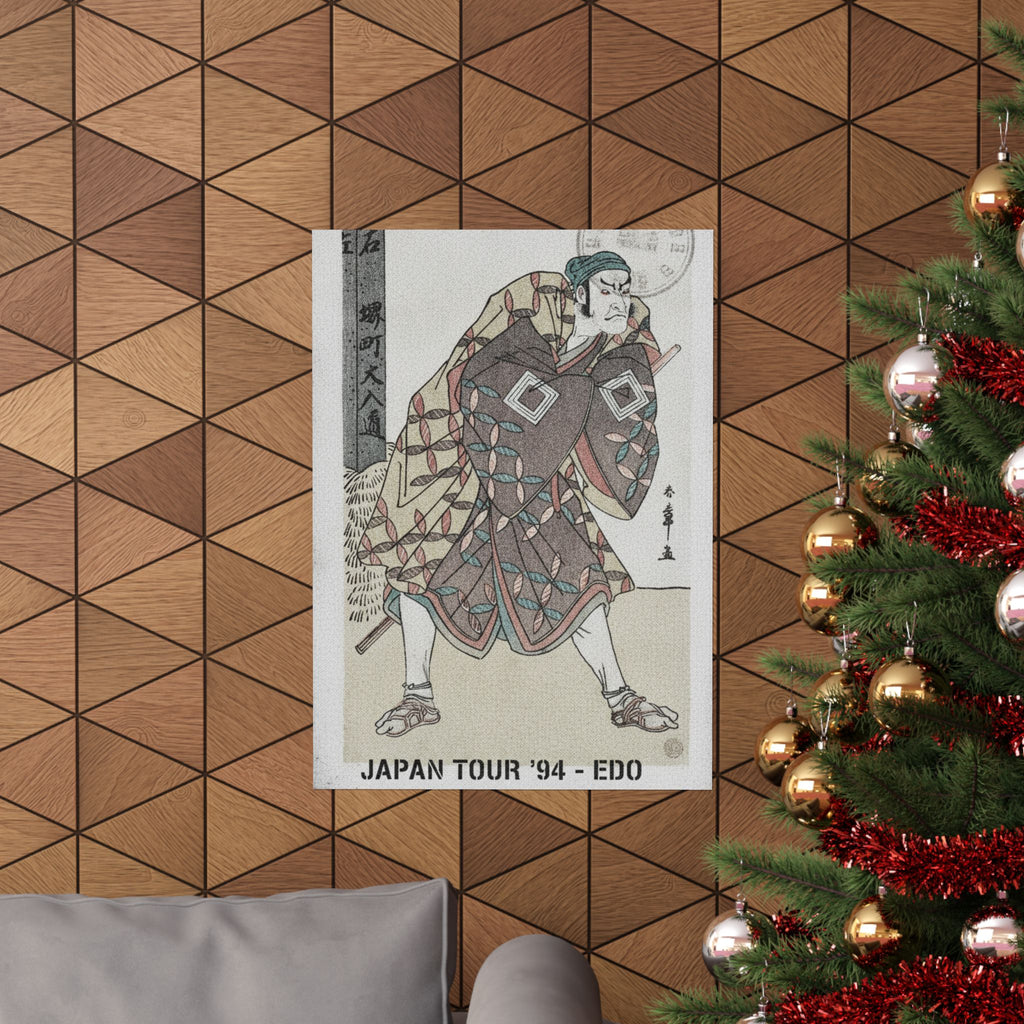 Vintage Bootleg — The Fifth Ichikawa Danjuro As A Kago Bearer Standing Near A Mile Post — Matte Poster
