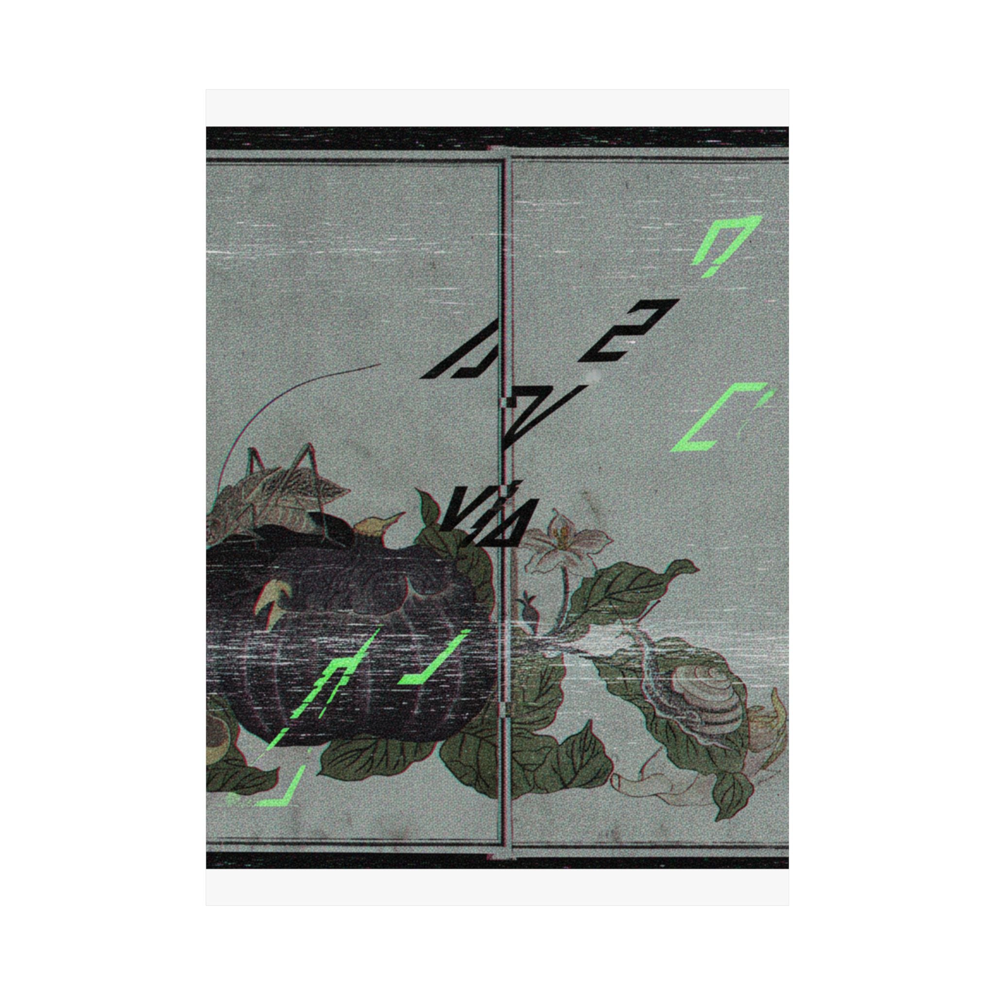 Glitch Culture — Land Snail (Katatsumuri); Giant Katydid (Kutsuwamushi), From The Picture Book Of — Matte Poster