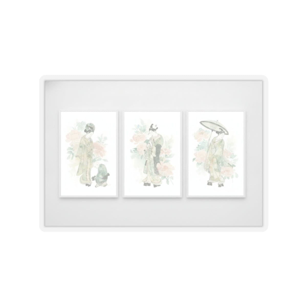 Watercolor — Tripytych Of Young Men — Kiss-Cut Sticker