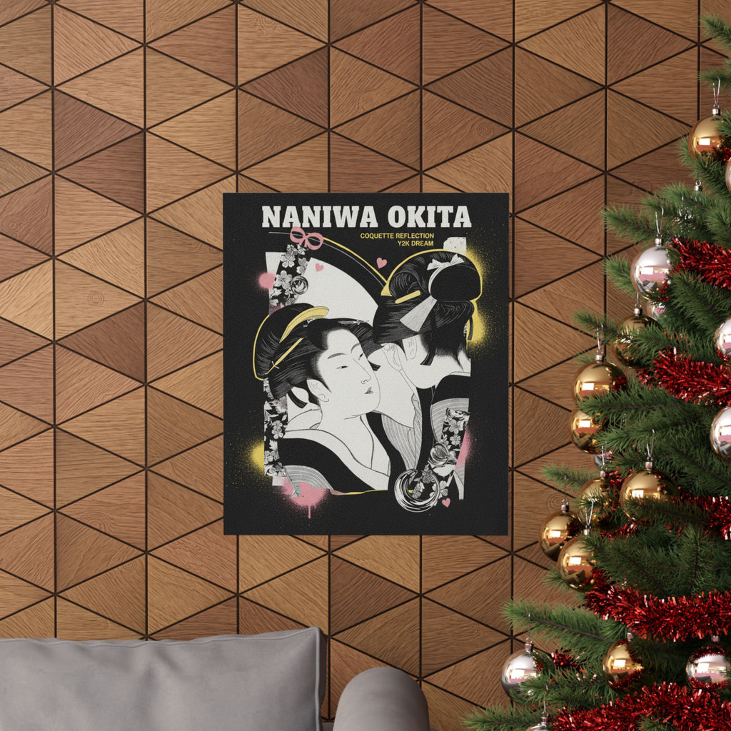 Streetwear Collage — Naniwa Okita Admiring Herself In A Mirror — Matte Poster