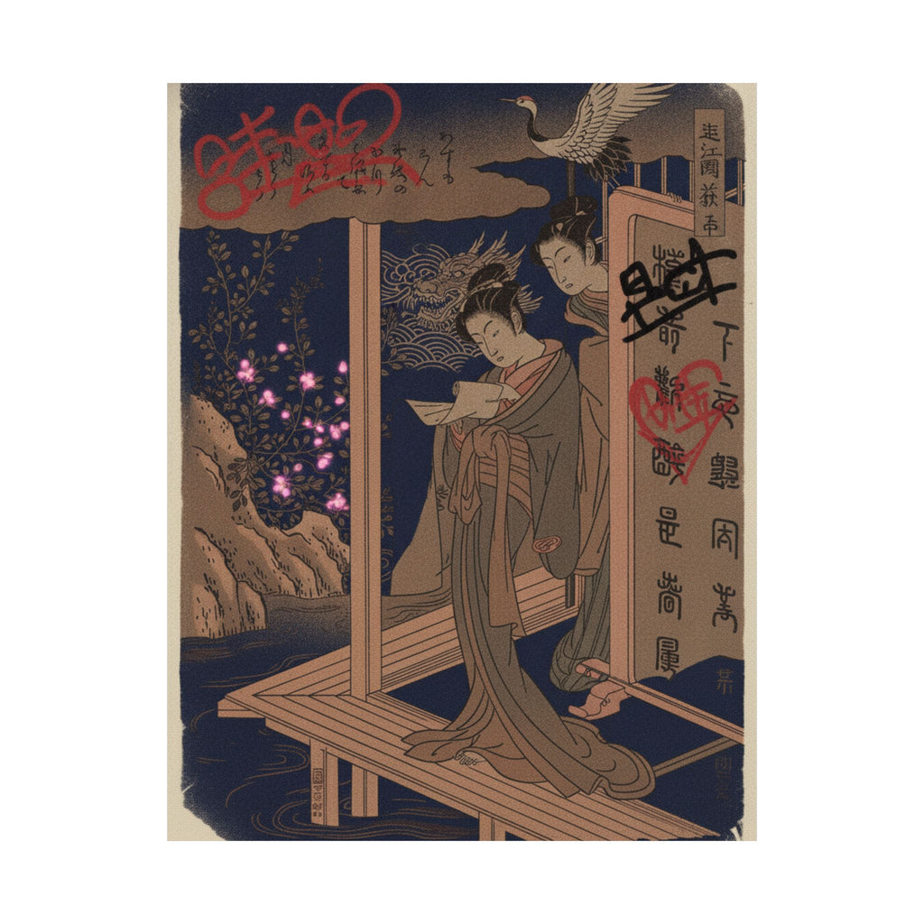 Japanese Street — Bush Clover In Province Of Omi — Matte Poster