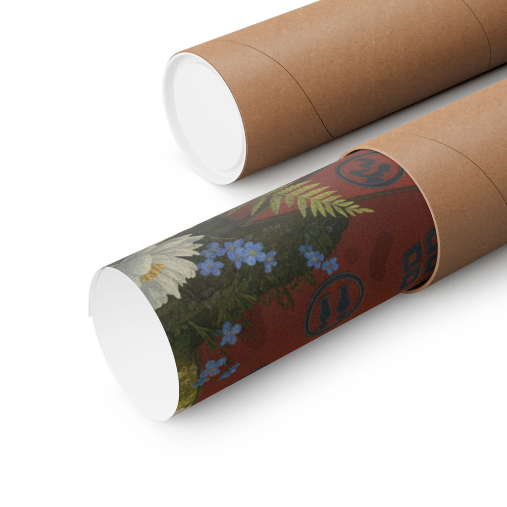 Scenic Nature — Red Lacquer Box And Water-Pot — Matte Poster