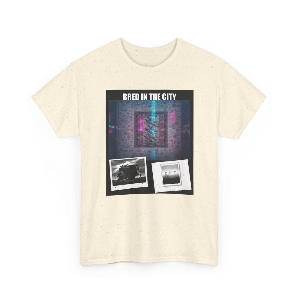 BRED IN THE CITY Neon Glitch Collage Graphic Tee