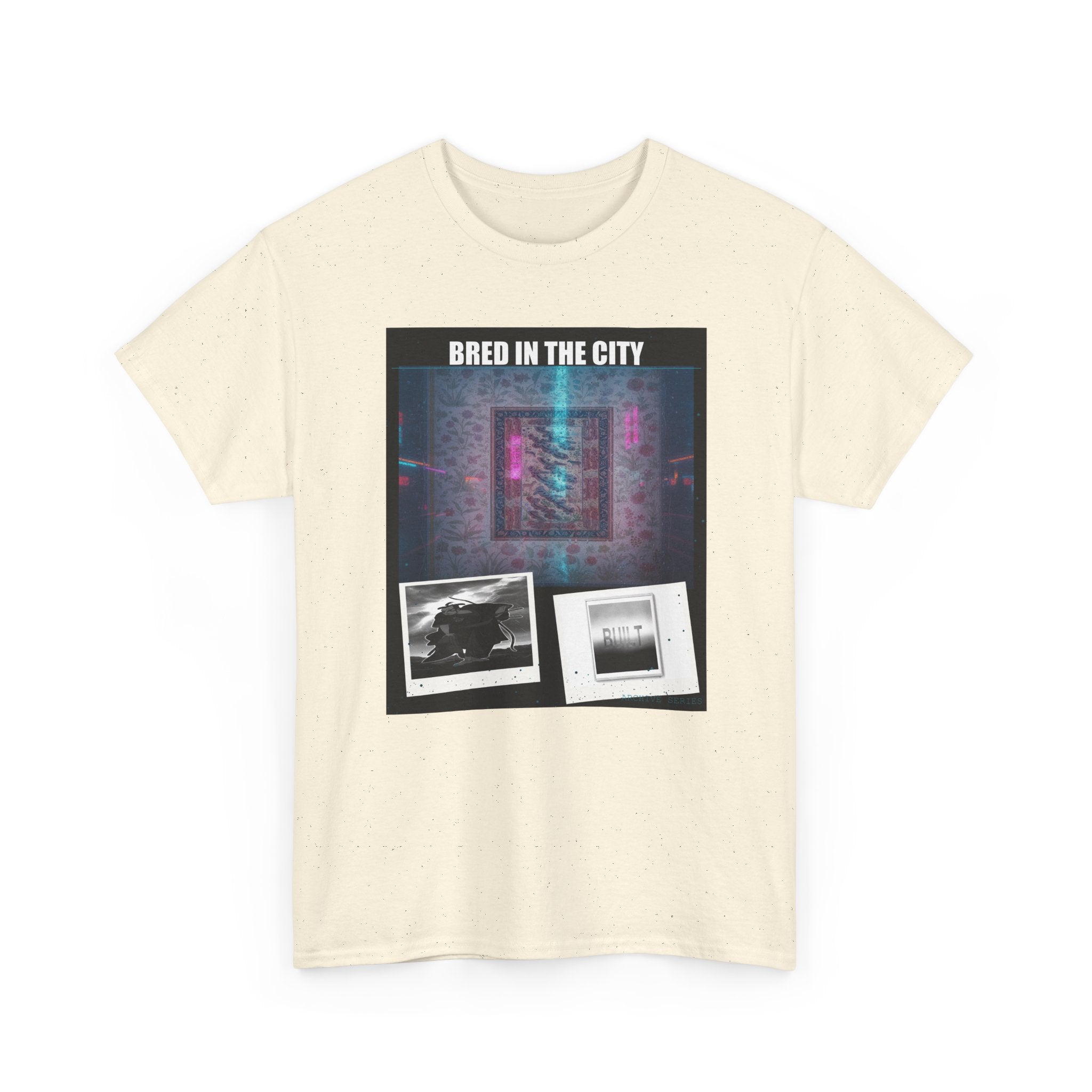 BRED IN THE CITY Neon Glitch Collage Graphic Tee
