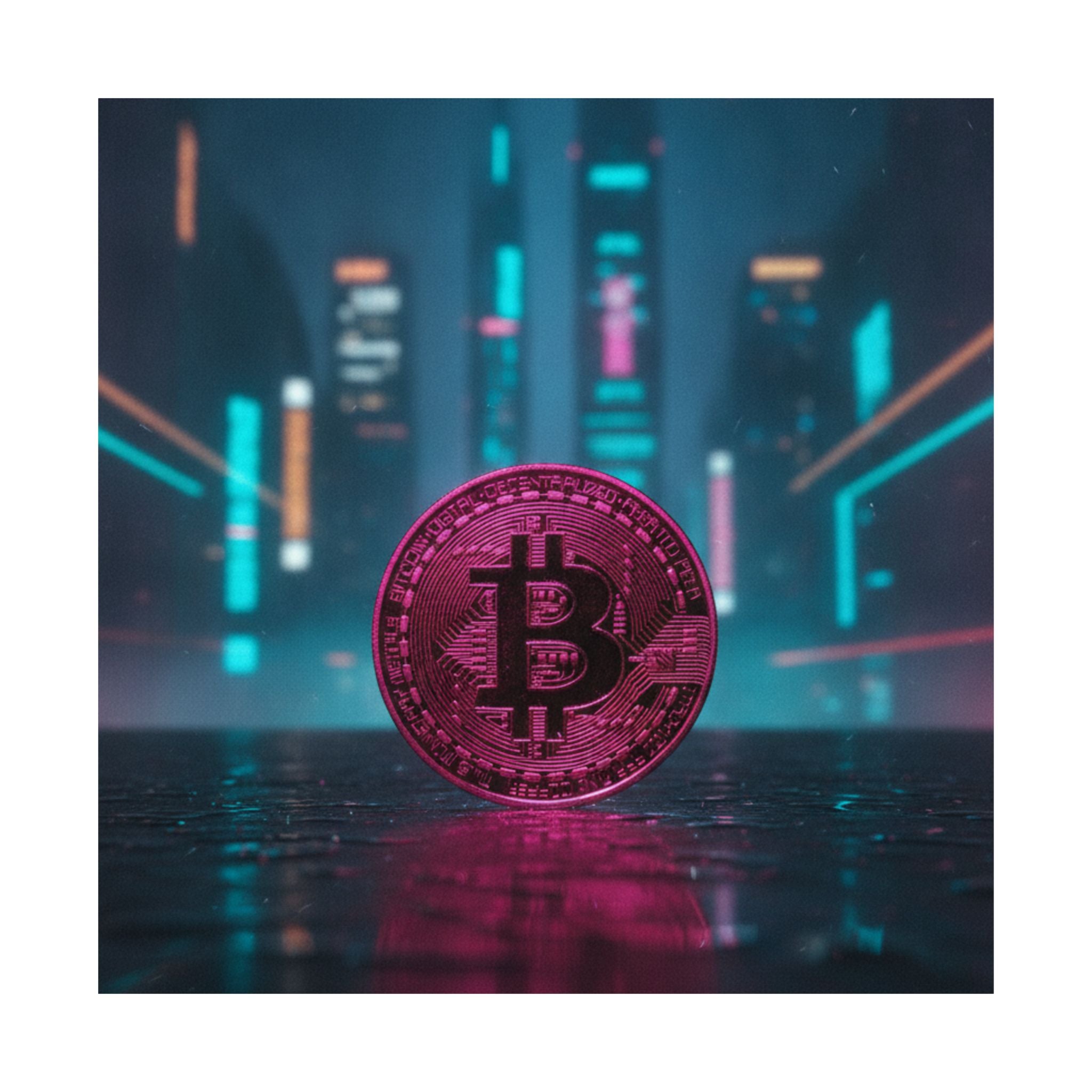 Neon Noir — Coin — Matte Poster