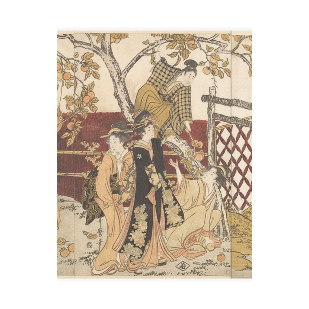Botanical — Picking Persimmons (Kaki-Mogi) — Matte Poster