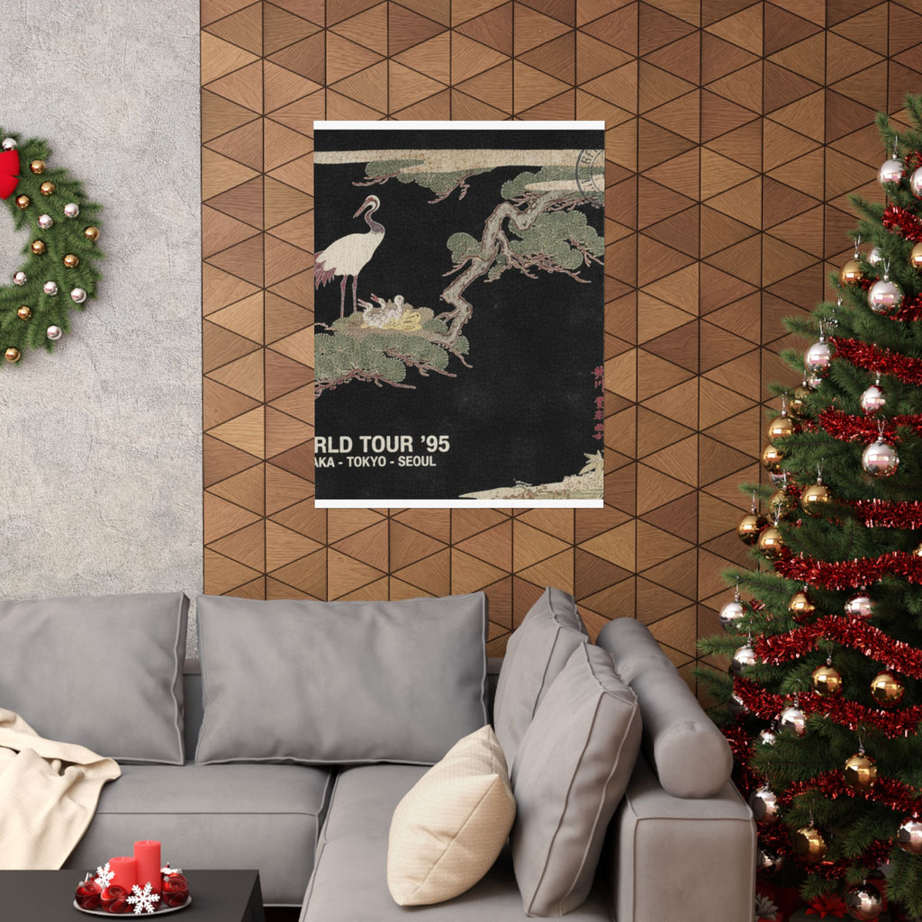 Vintage Bootleg — Crane And Their Young In Their Nest In The Branches Of A Pine-Tree — Matte Poster