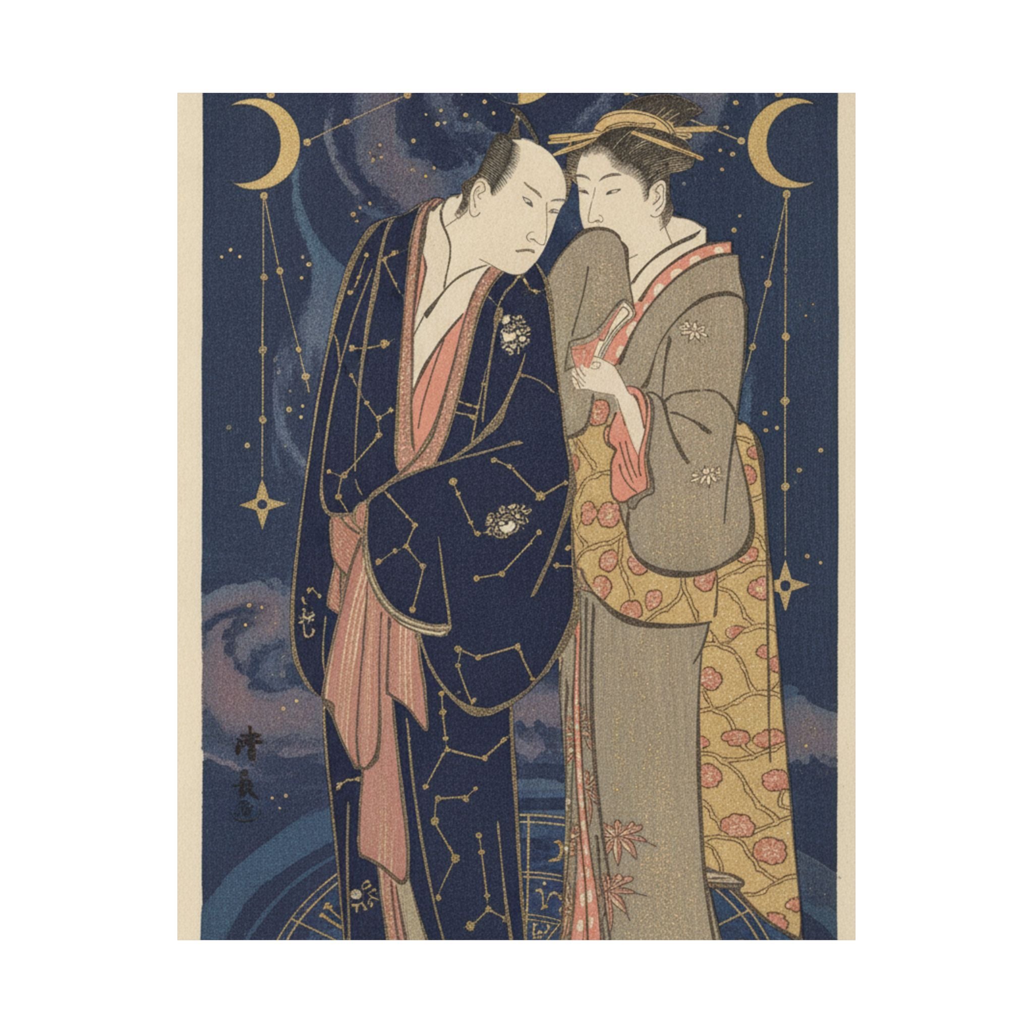 Celestial — Ichikawa Yaozo Iii With A Lady — Matte Poster