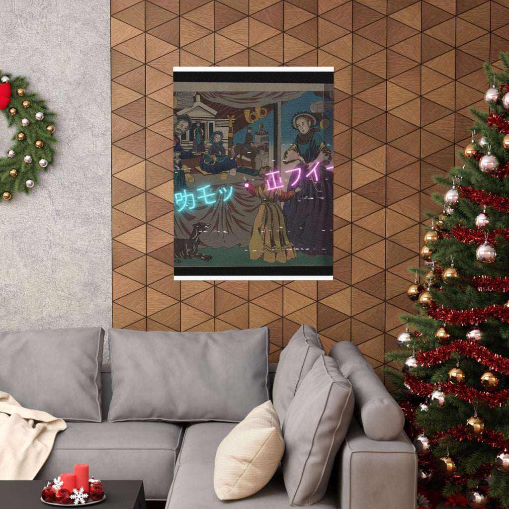 Glitch Culture — Color Print Of A Copperplate Picture Of A Toy Shop — Matte Poster