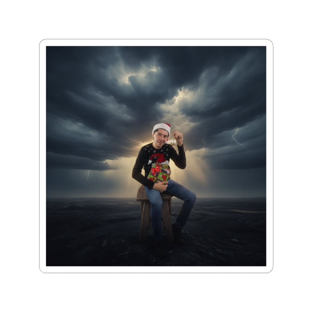 Dramatic Storm — Person — Kiss-Cut Sticker