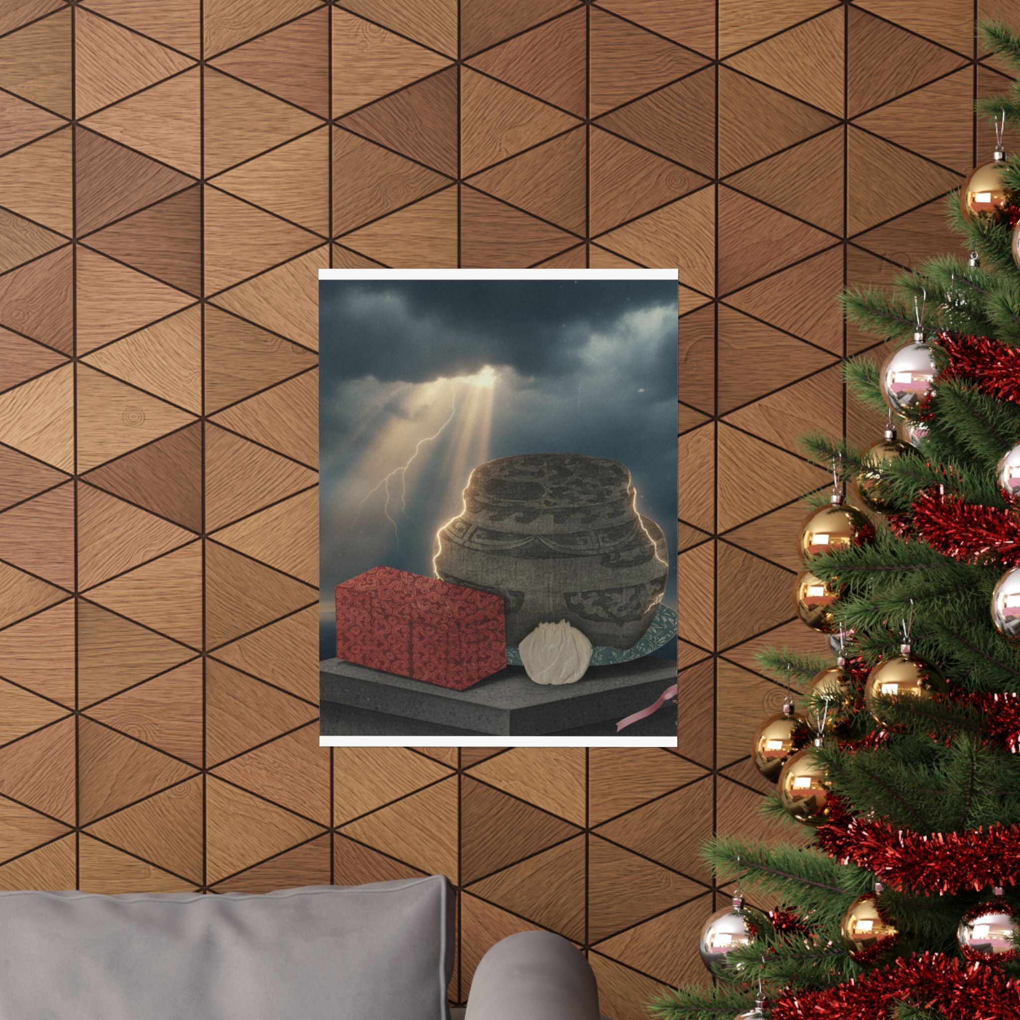 Dramatic Storm — Fire-Holder And Tea-Box — Matte Poster
