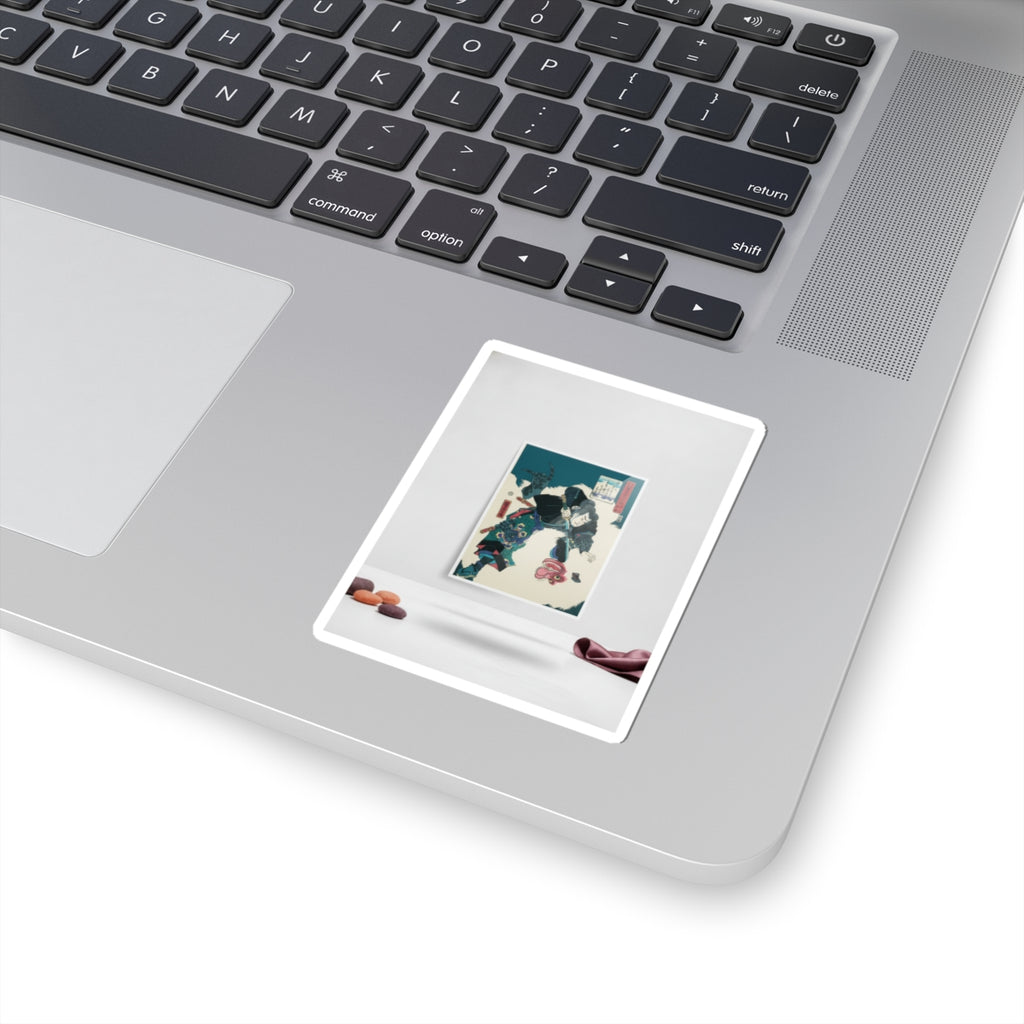 Product Marketing — The Warrior Slaying The Giant White Hihi — Kiss-Cut Sticker
