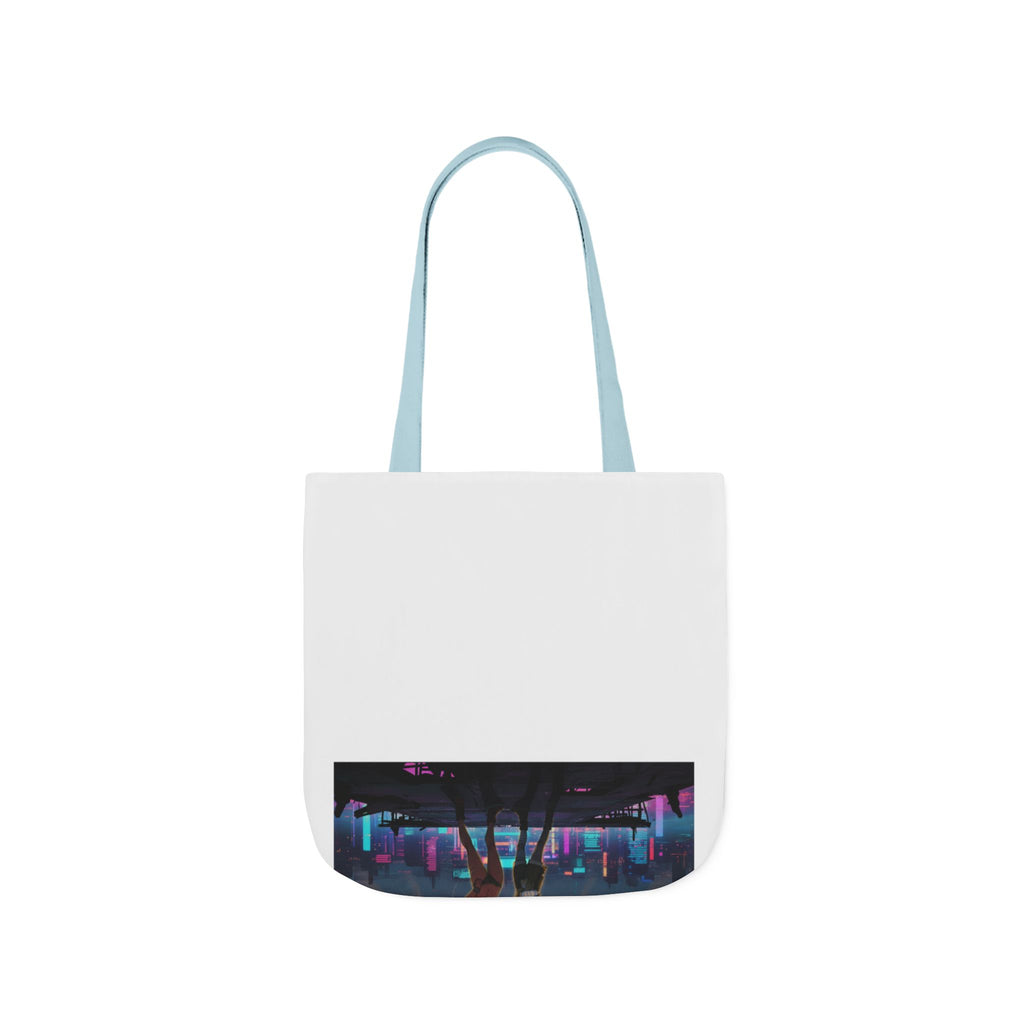 Anime Girls Under Lightning Storm Canvas Tote Bag