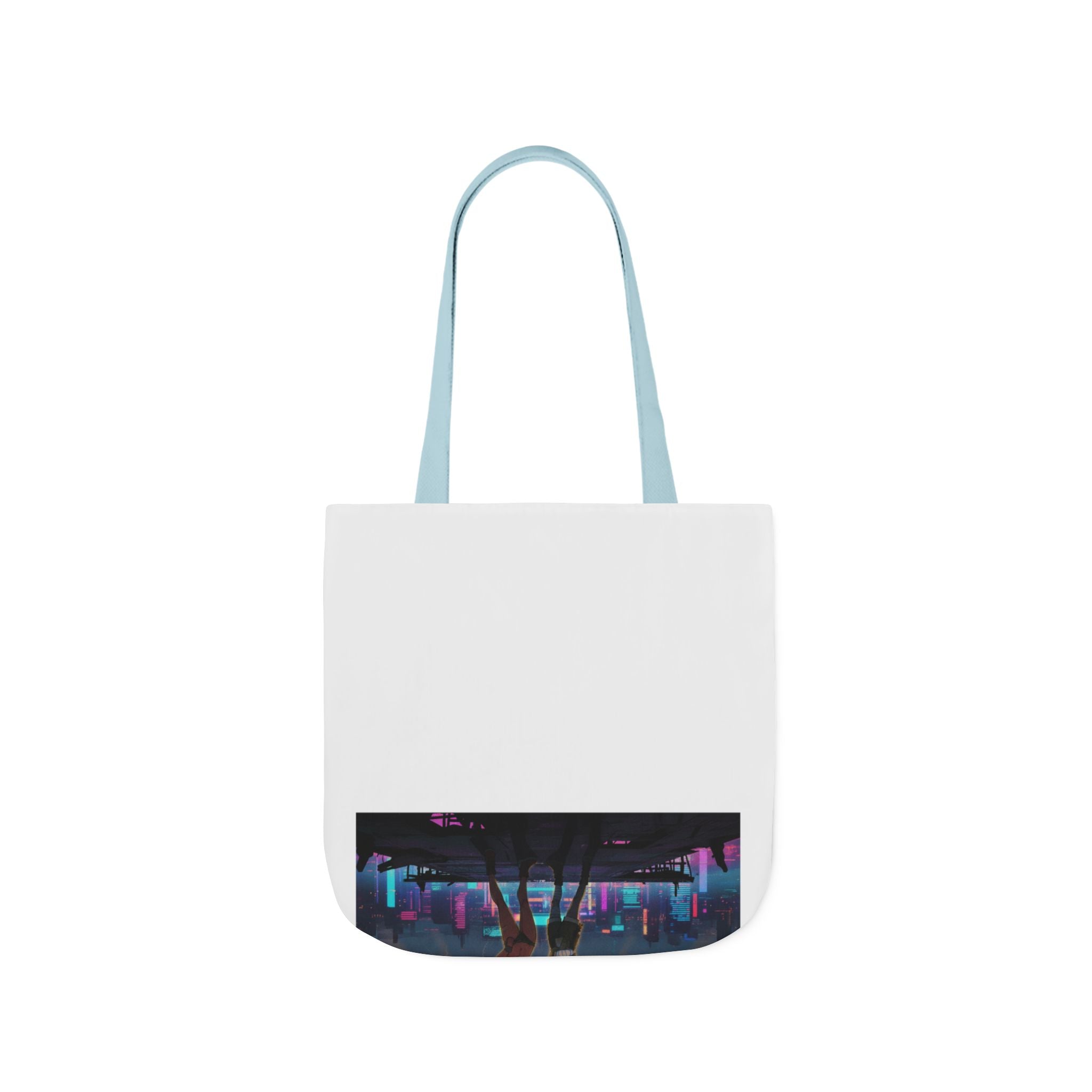 Anime Girls Under Lightning Storm Canvas Tote Bag