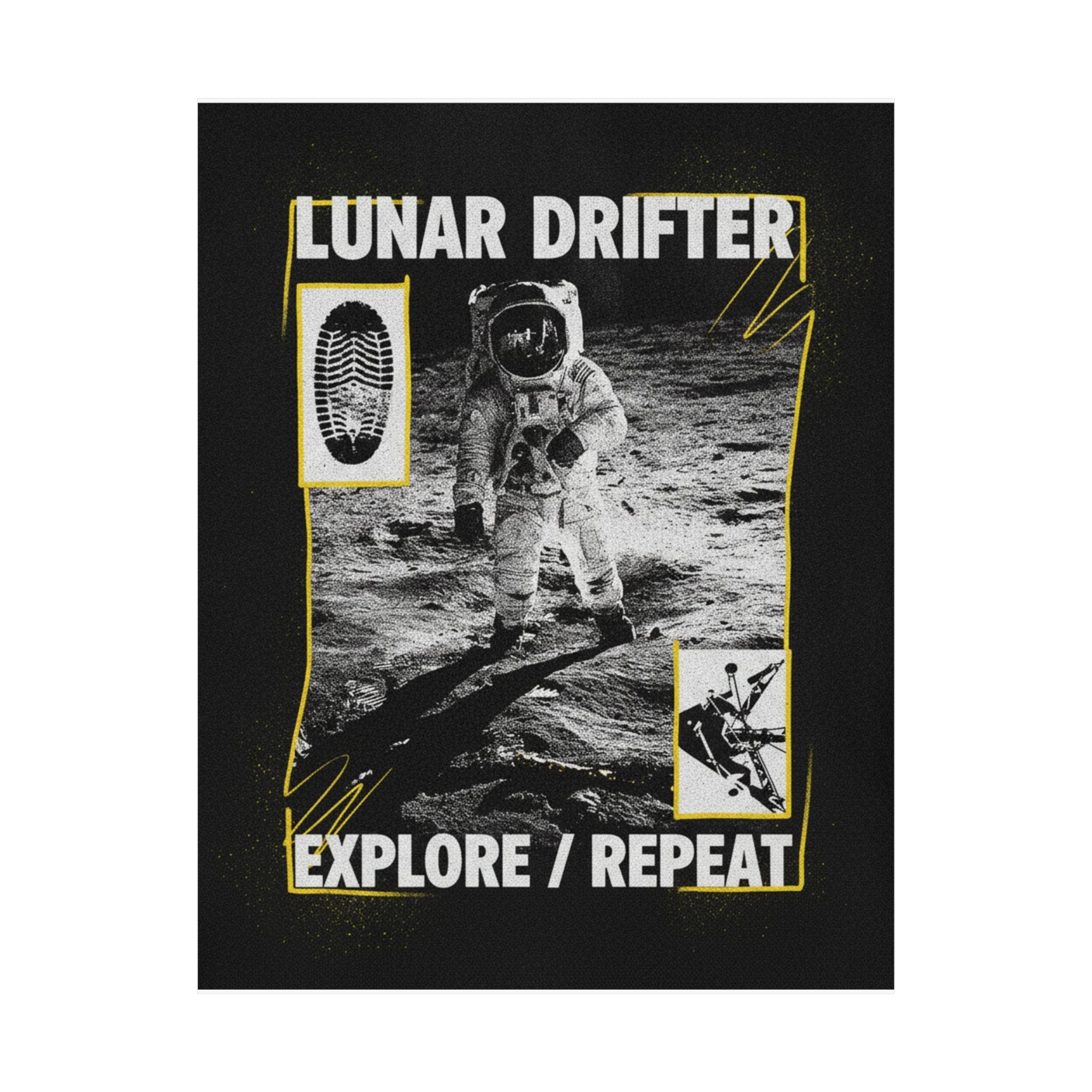 Lunar Drifter Explore / Repeat Astronaut Streetwear Poster