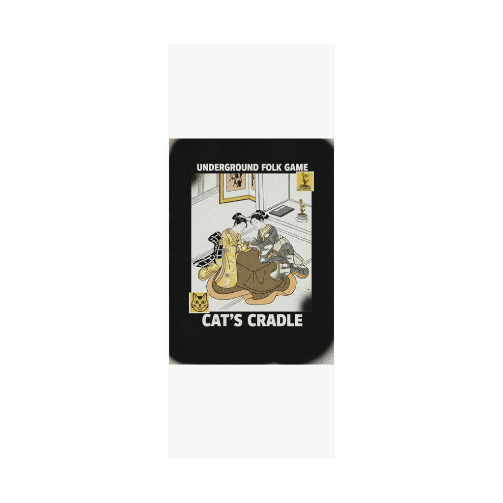 Streetwear Collage — Two Young Women Seated By A Kotatsu Playing Cat'S Cradle — Matte Poster