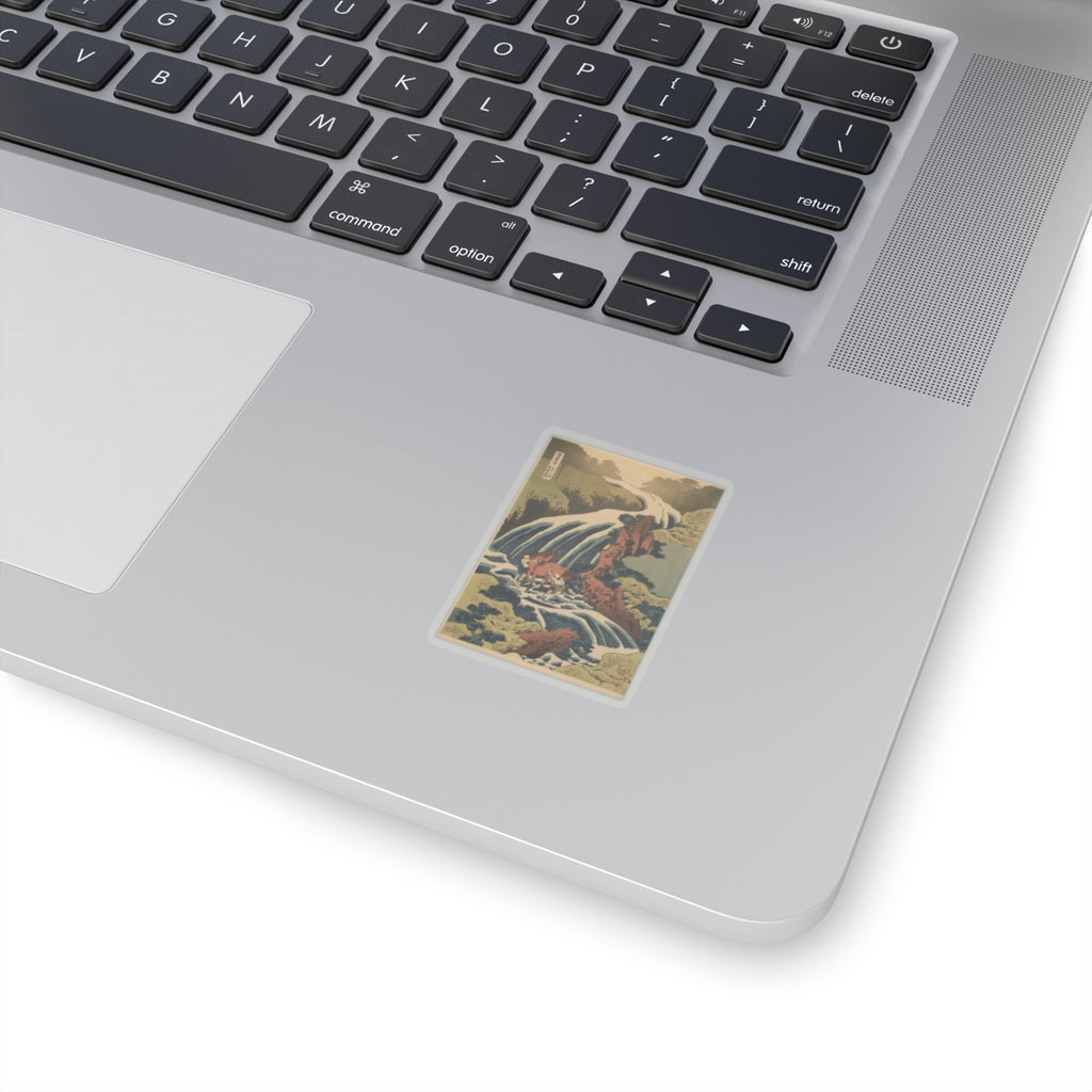 Scenic Nature — The Waterfall Where Yoshitsune Washed His Horse At Yoshino In Yamato Province (W — Kiss-Cut Sticker