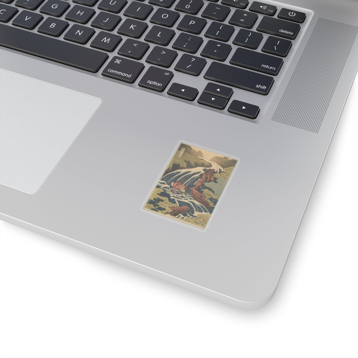Scenic Nature — The Waterfall Where Yoshitsune Washed His Horse At Yoshino In Yamato Province (W — Kiss-Cut Sticker