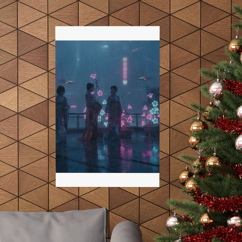 Neon Noir — Bellflowers (Asagao), From The Series Genji In Fashionable Modern Guise (Fūryū Y — Matte Poster