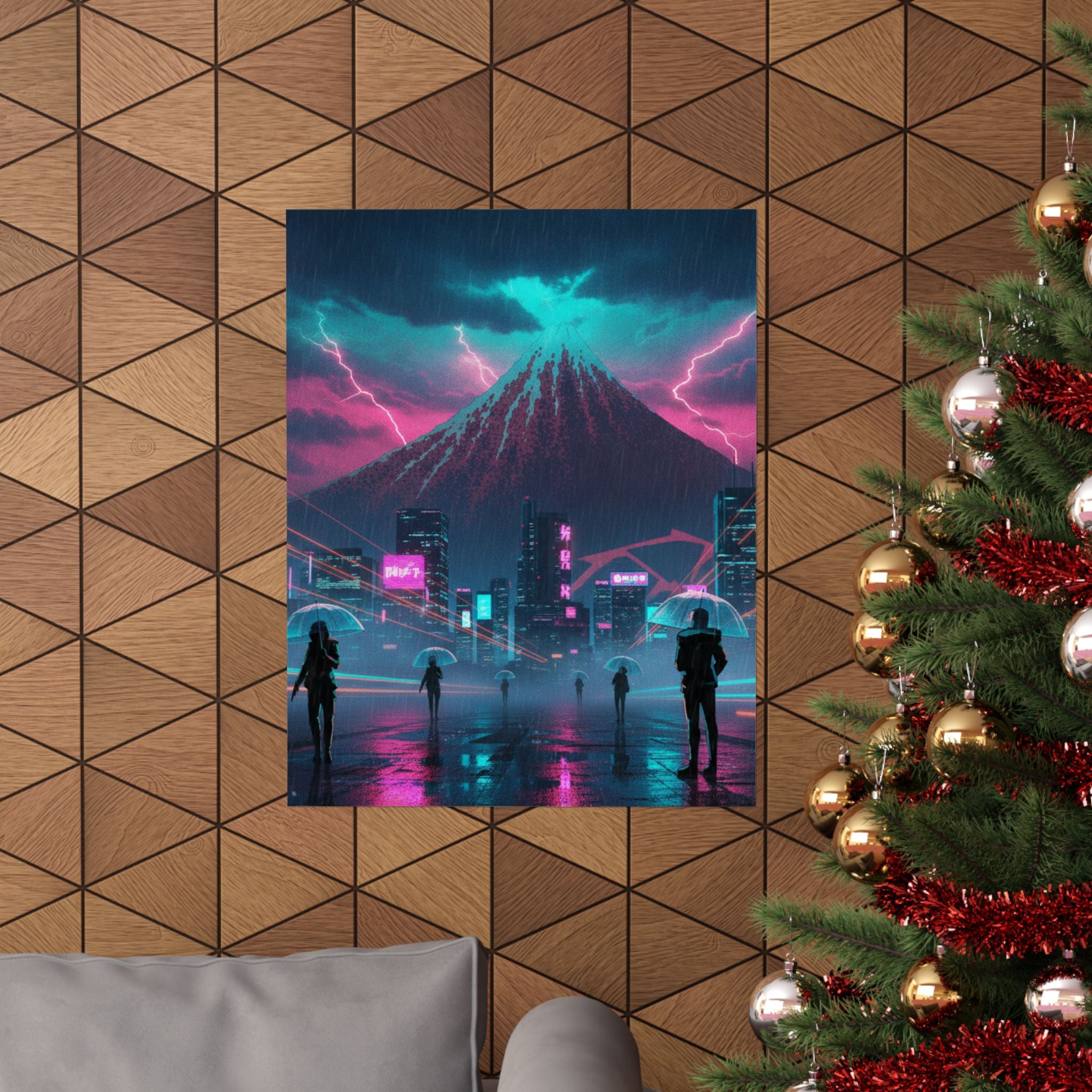 Neon Noir — Storm Below Mount Fuji (Sanka No Haku U), From The Series Thirty-Six Views Of Mo — Matte Poster