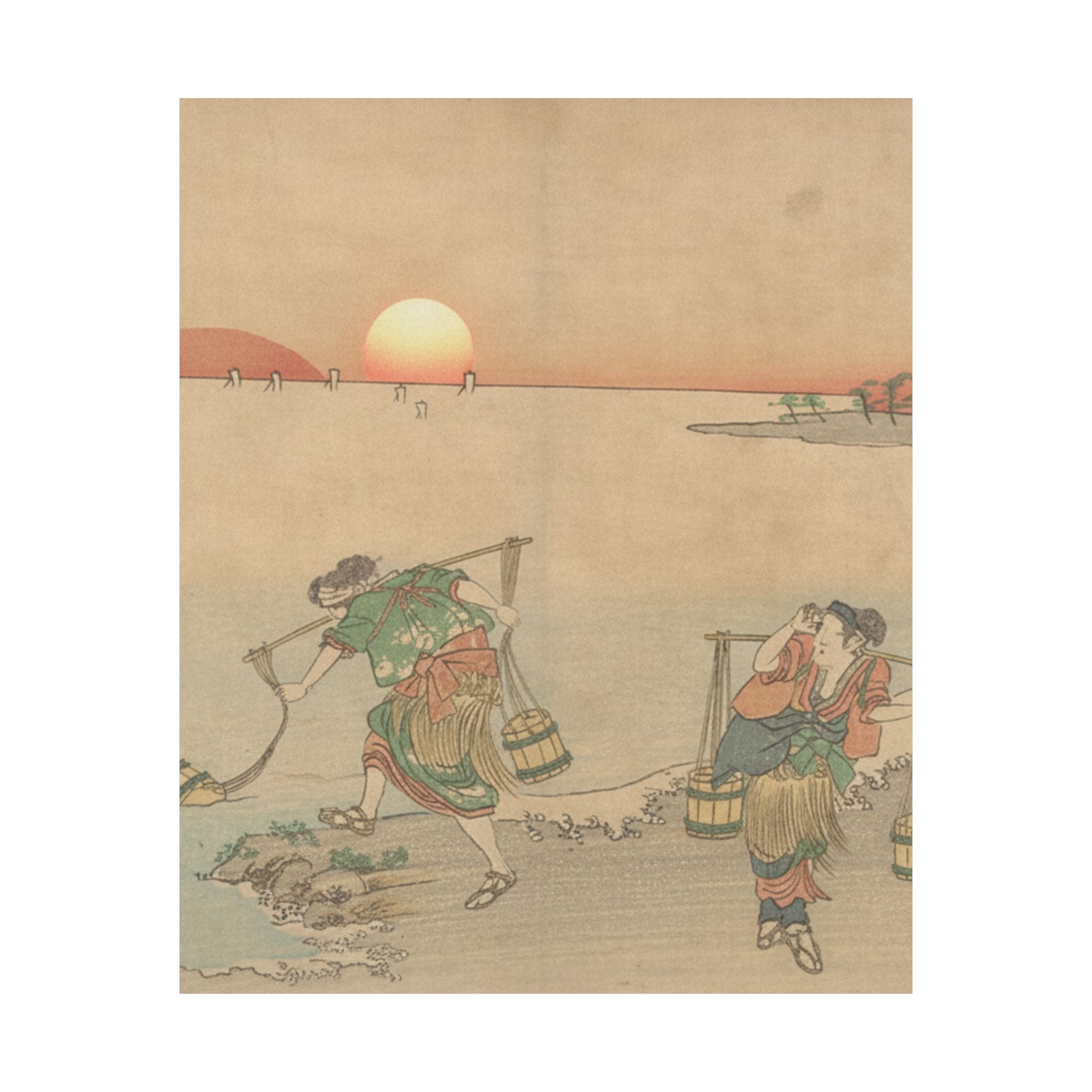 Scenic Nature — Three Water Carriers At The Shore — Matte Poster
