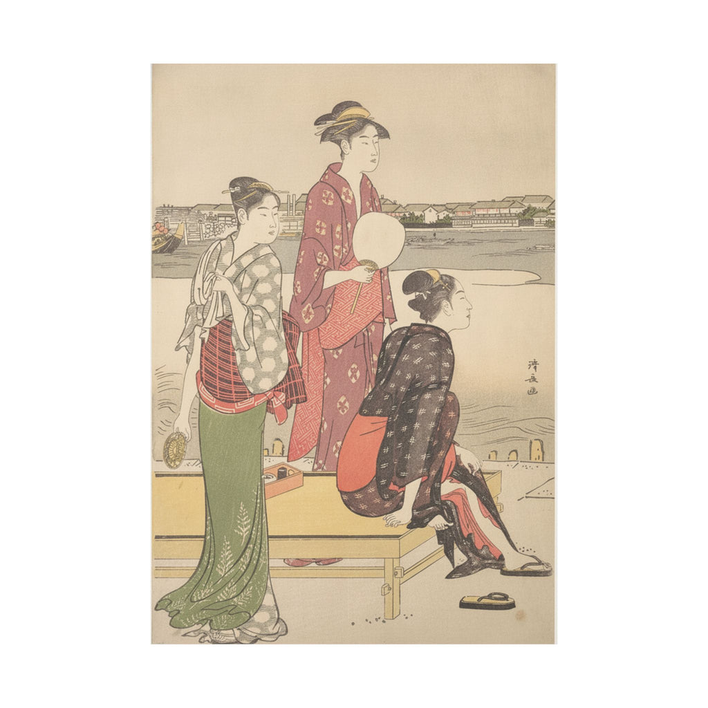 Watercolor — Evening On The Banks Of The Sumida River — Matte Poster