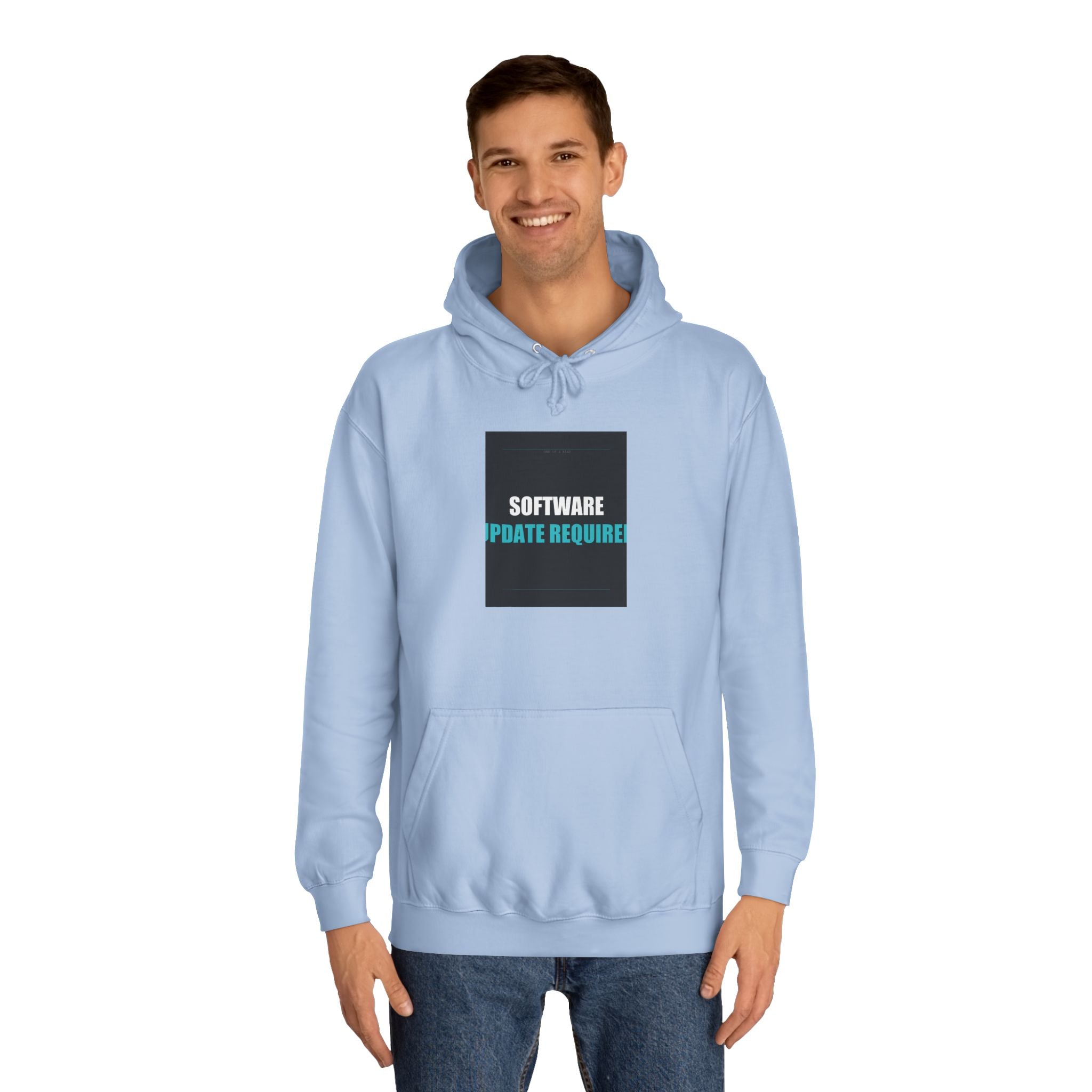 SOFTWARE UPDATE REQUIRED Cyan Slogan Hoodie
