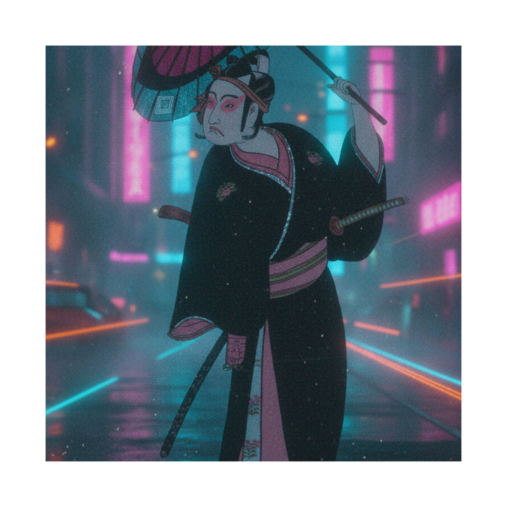 Neon Noir — The Third Ichikawa Yaozo In The Role Of The Otokodate Sukeroku — Matte Poster