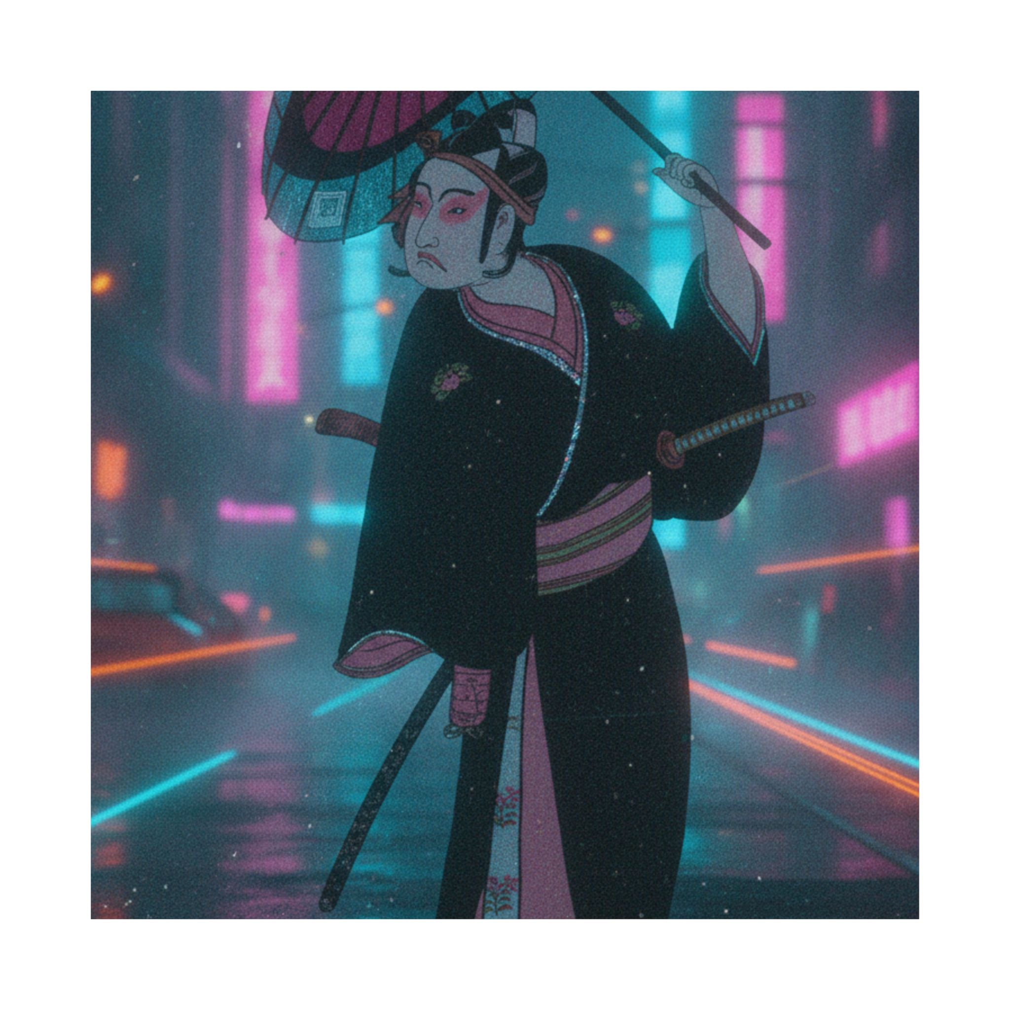 Neon Noir — The Third Ichikawa Yaozo In The Role Of The Otokodate Sukeroku — Matte Poster
