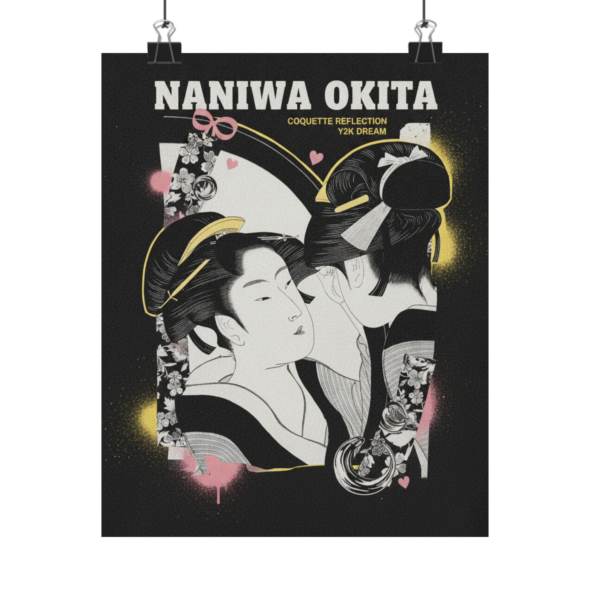 Streetwear Collage — Naniwa Okita Admiring Herself In A Mirror — Matte Poster