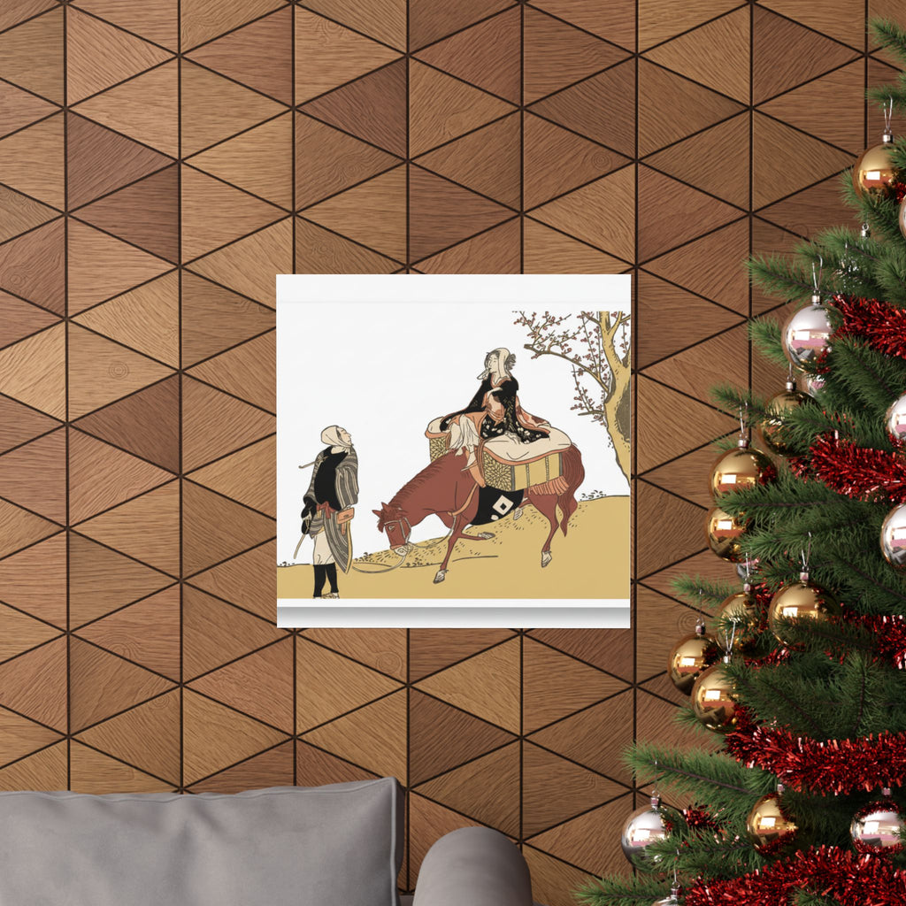 Ecommerce Main — Version Of Legend Of Michizane: Woman Riding Ox Which A Man Is Leading — Matte Poster