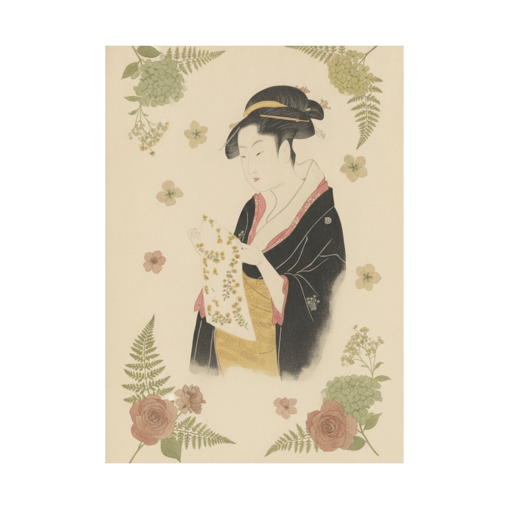 Botanical — The Lady Tomimoto Toyohina Reading A Letter — Matte Poster