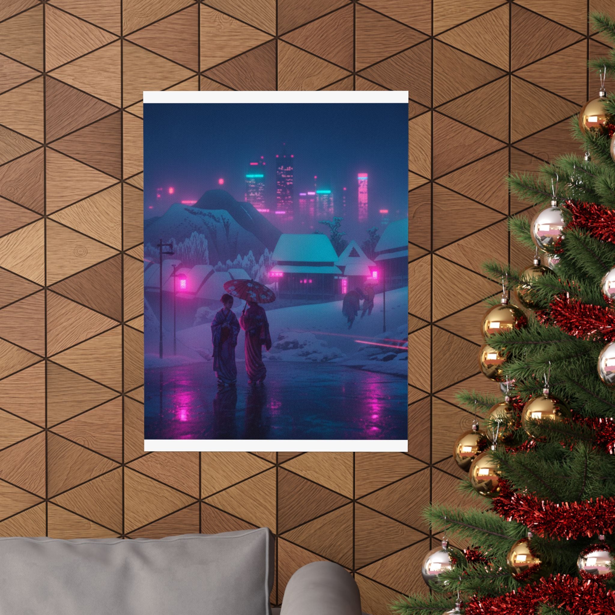 Neon Noir — Evening Snow — Matte Poster