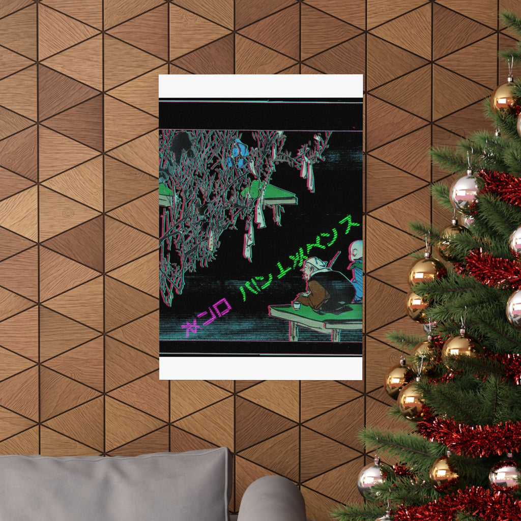 Glitch Culture — Two Pilgrims Gazing At A Tree Festooned With Prayers — Matte Poster