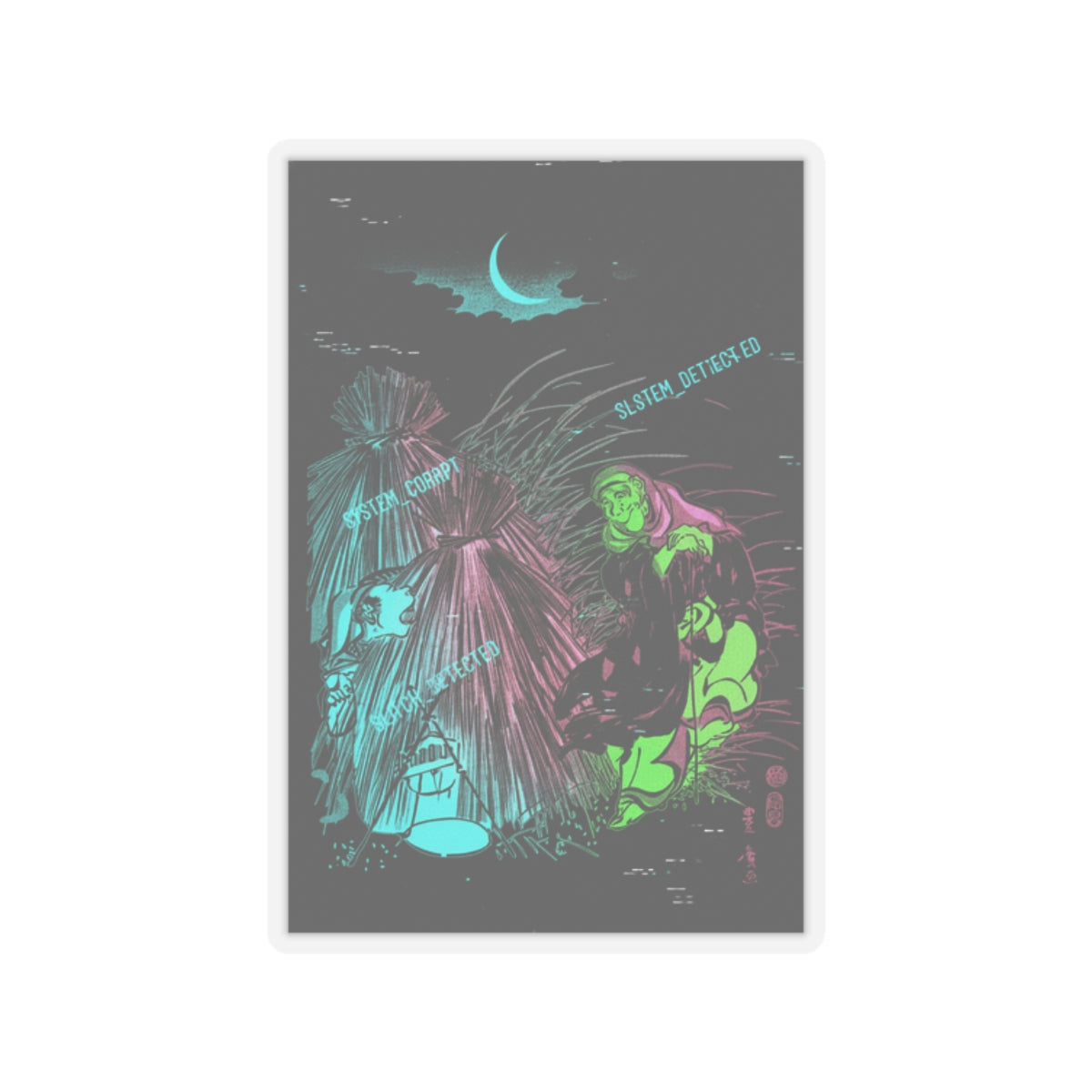 Glitch Culture — Trapping The Fox — Kiss-Cut Sticker