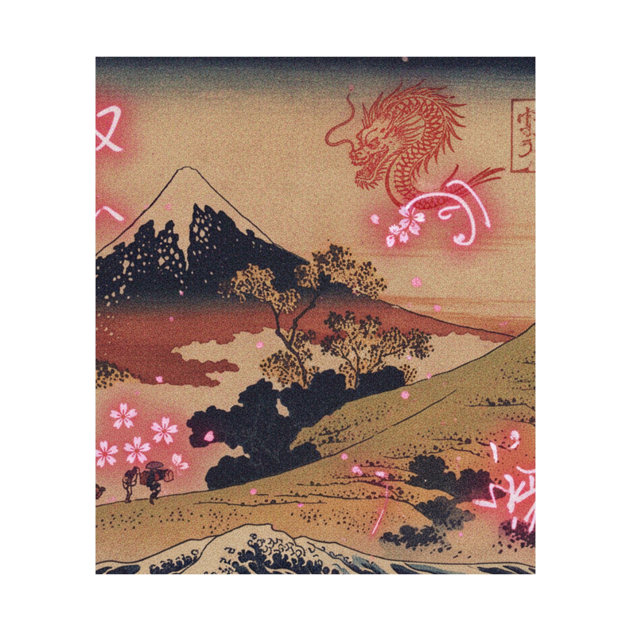 Japanese Street — The Inume Pass In Kai Province (Kōshū Inume Tōge), From The Series Thirty-Six Vi — Matte Poster