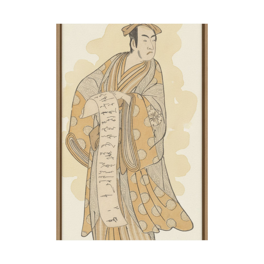 Watercolor — The Actor, Matsumoto Koshiro I 1674–1730 Reading A Letter — Matte Poster