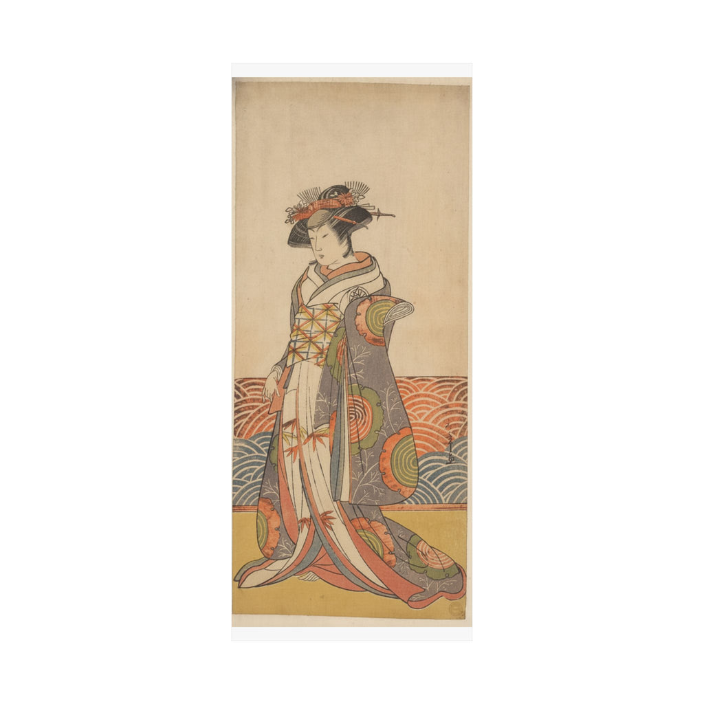 Product Marketing — The Third Segawa Kikunojo As A Woman Standing In A Room Having A Wave-Pattern Da — Matte Poster