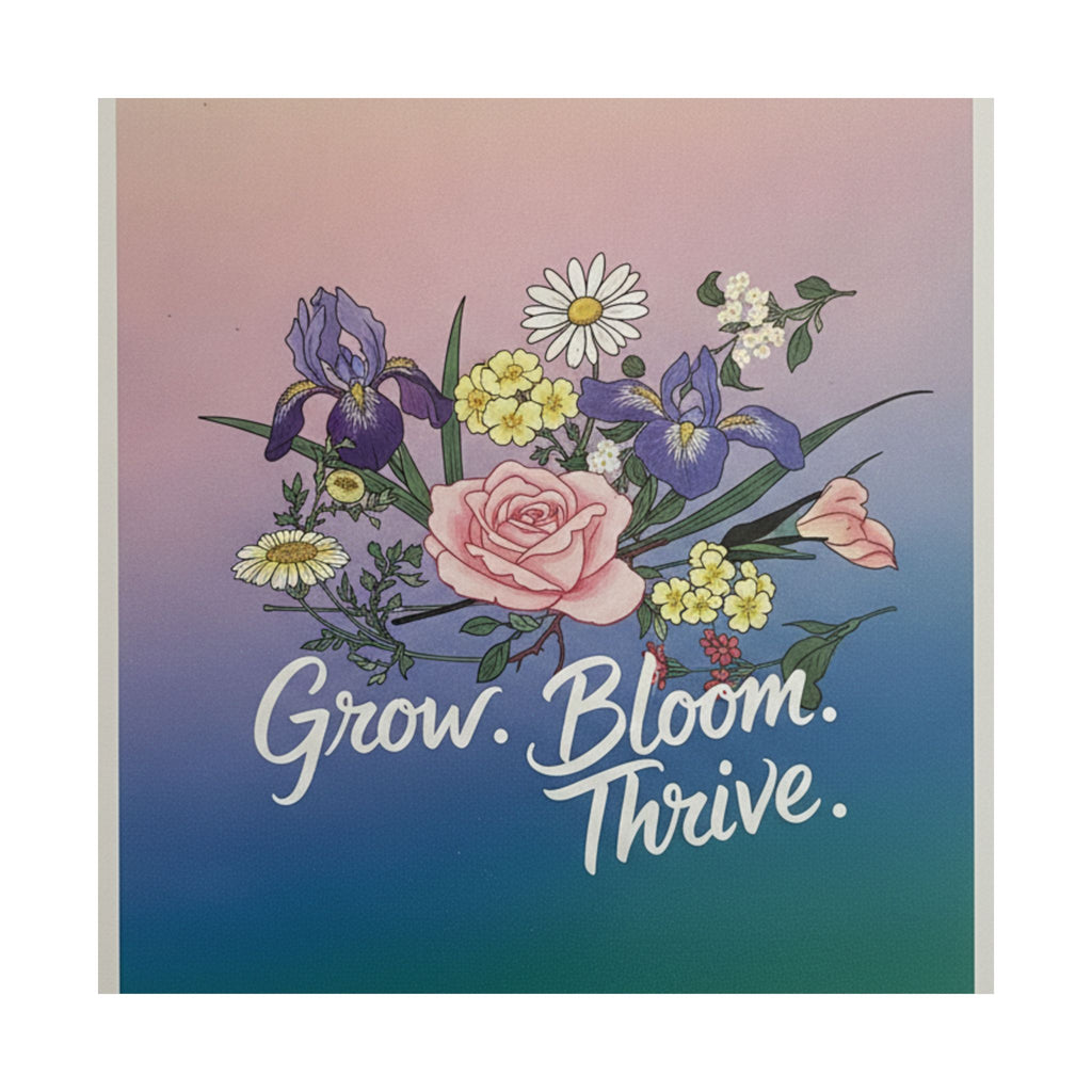 Affirmation — Rose, Iris, Primrose And Daisy — Matte Poster