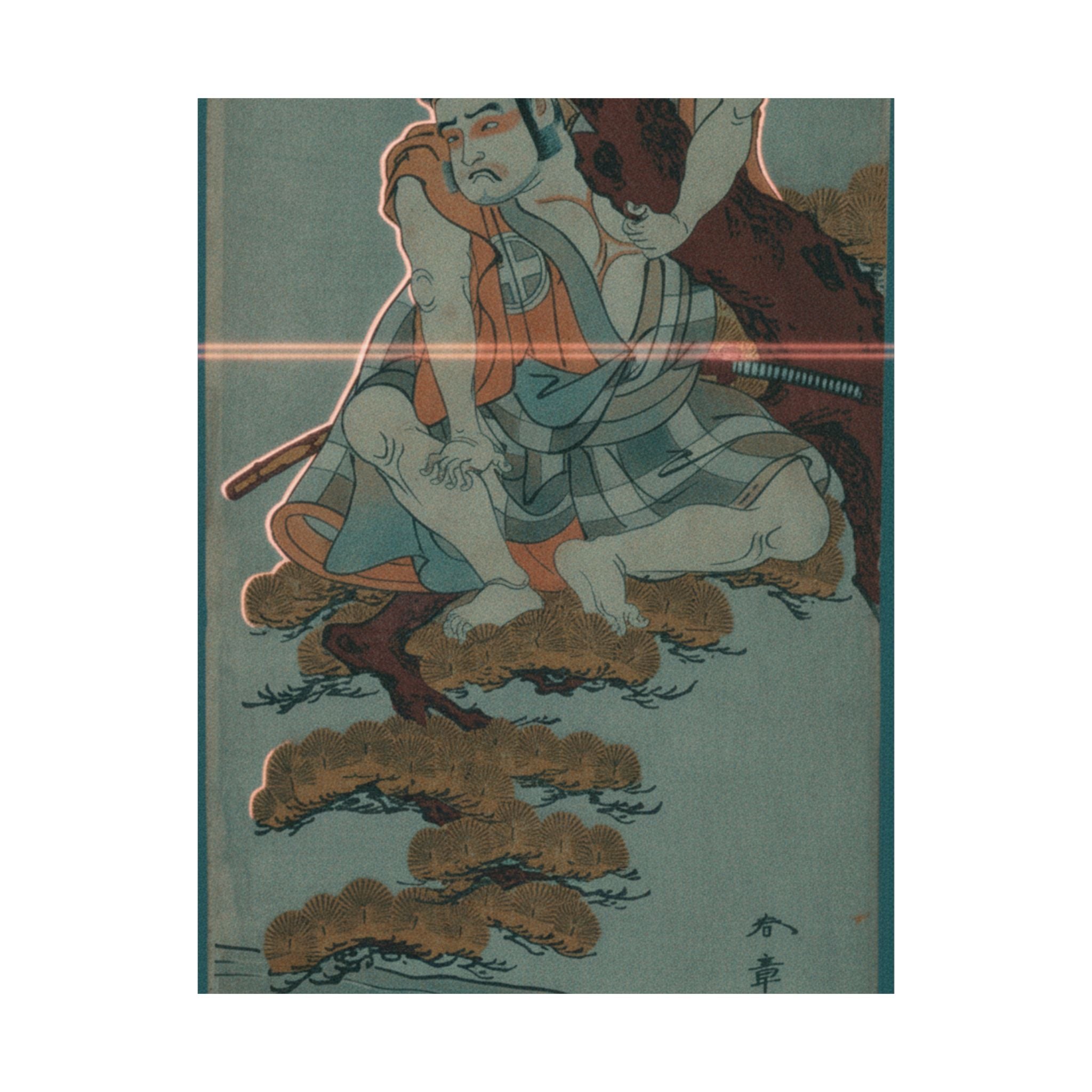 Cinematic — The Actor Otani Hiroemon Iii Watching From The Branches Of A Pine Tree Overhangi — Matte Poster