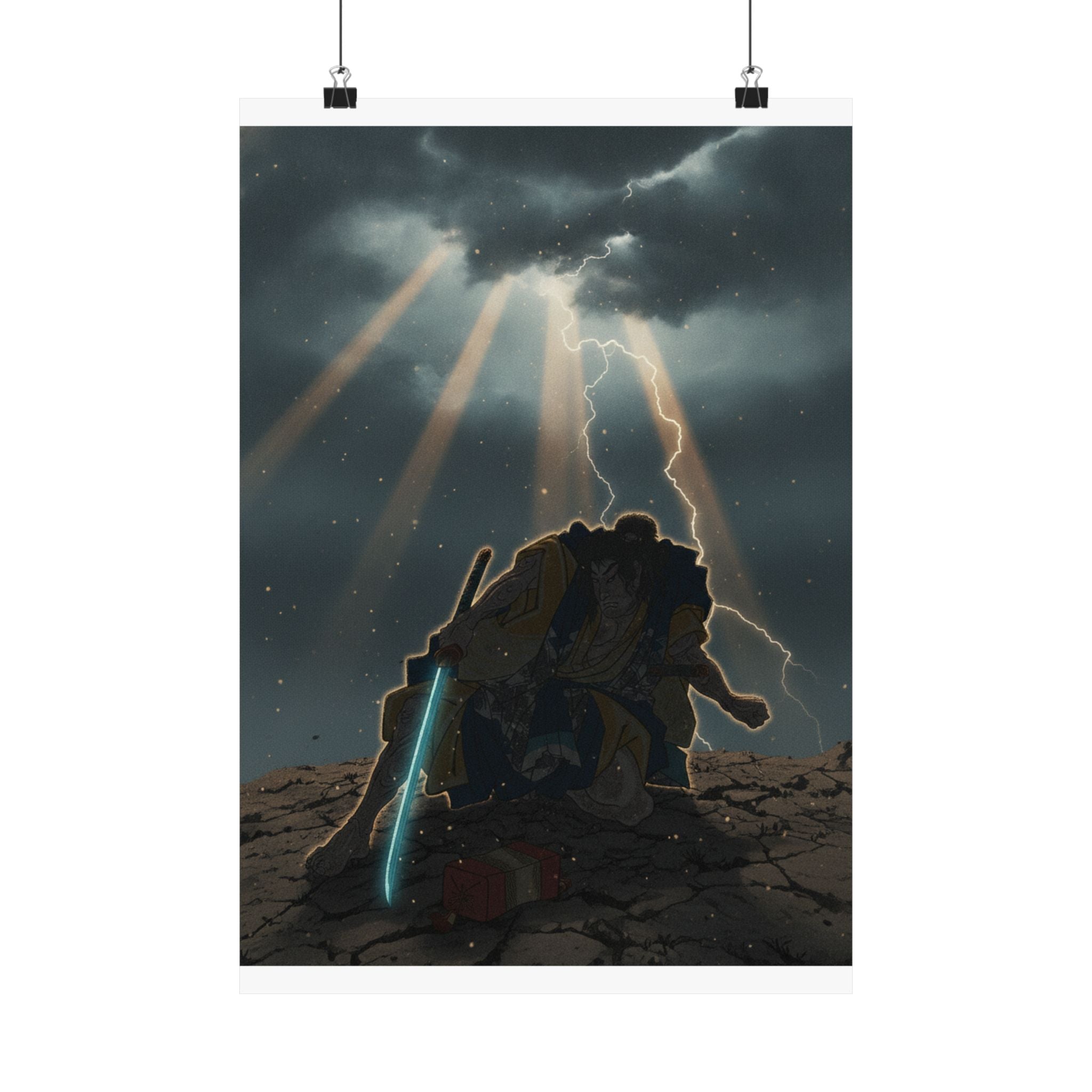 Dramatic Storm — “‘A Molted Cicada Shell’ (Utsusemi): Soga Gorō Tokimune,” From The Series Scenes — Matte Poster