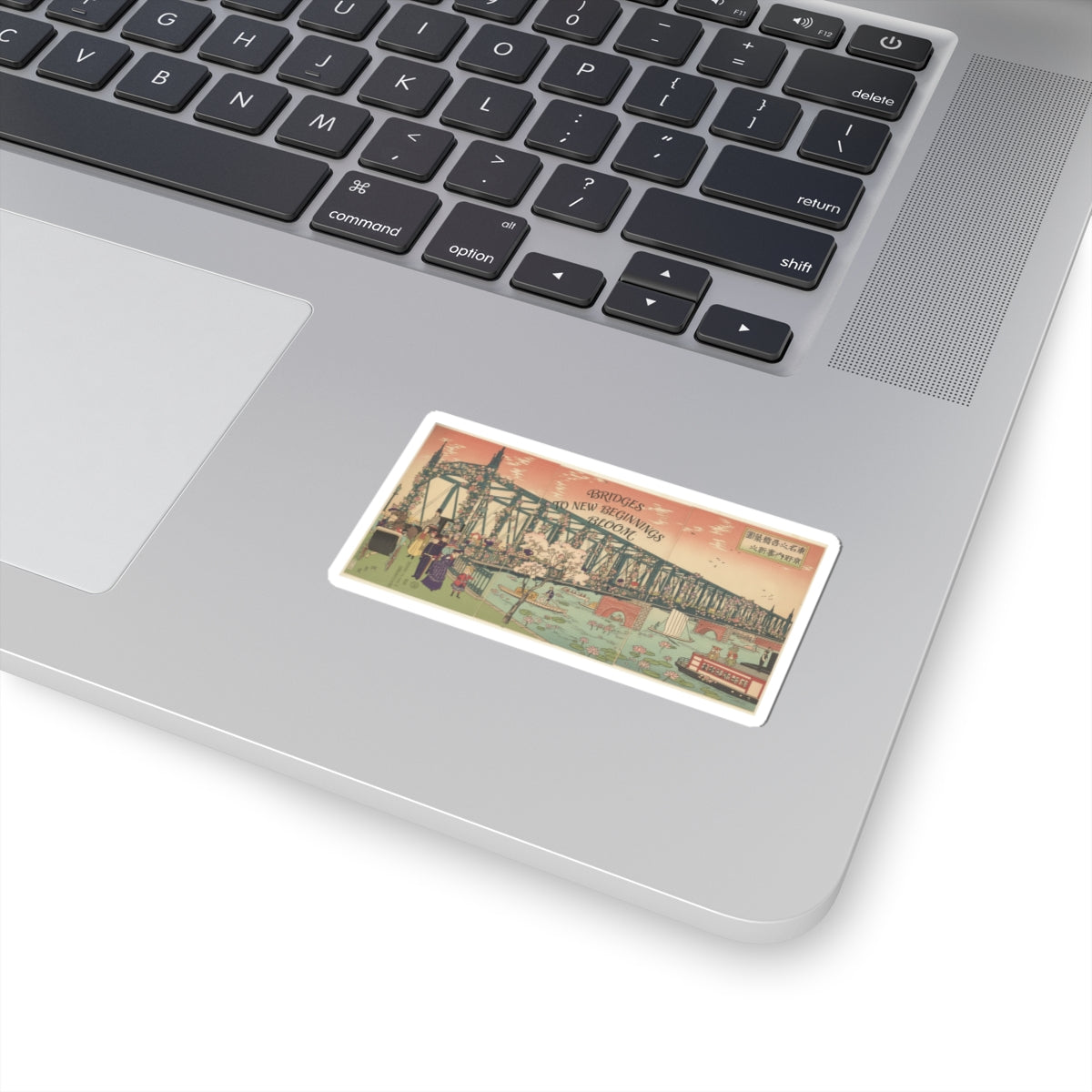 Affirmation — Illustration Of The Opening Of Azuma Bridge In Tokyo (Tokyo Meisho No Uchi Azuma — Kiss-Cut Sticker