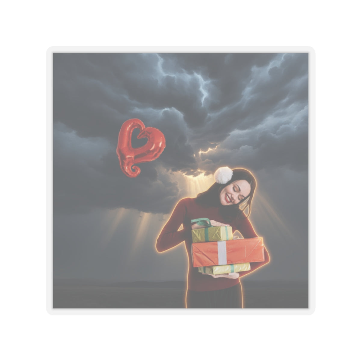 Dramatic Storm — Person — Kiss-Cut Sticker