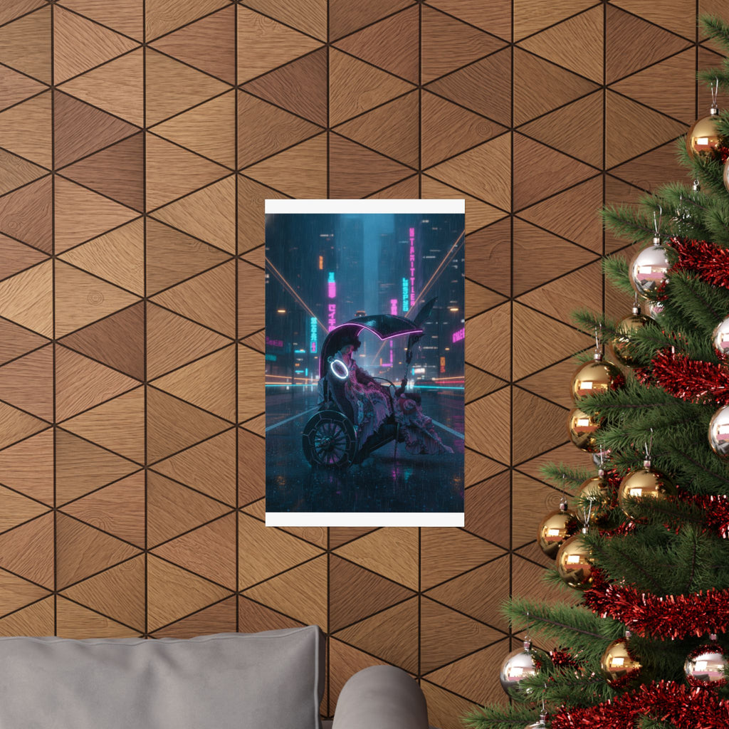 Neon Noir — Lady In A Chariot — Matte Poster