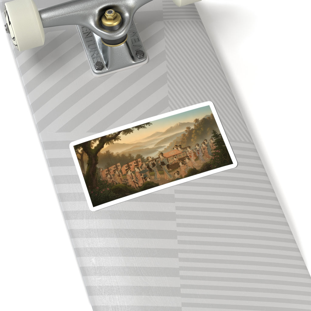 Scenic Nature — Promenade Of Famous Beauty Escorted By Many Female Attendants — Kiss-Cut Sticker